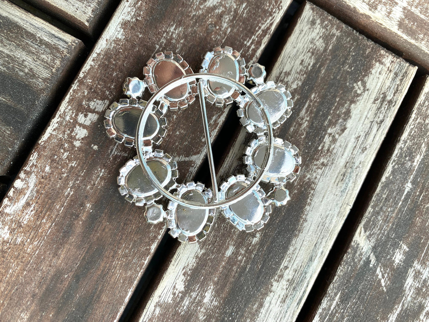 Rhinestone Crystal Wedding Buckle Slider: Bridal Sash & Belt (30mm Inside, 60mm Outside)