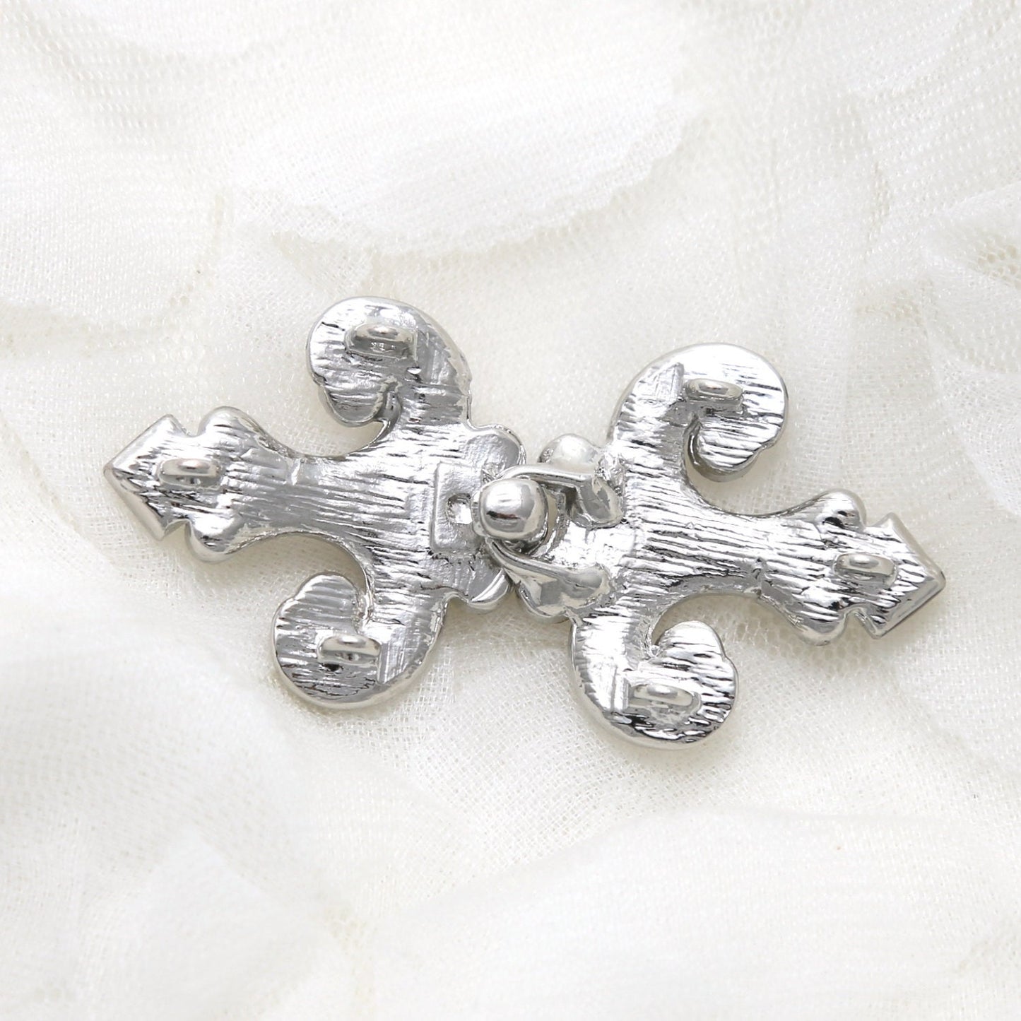 Swarovski Crystal Rhinestone Buckle Clasp: Silver Tone Wedding Closure