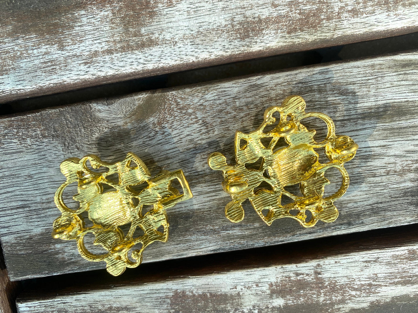 Gold Rhinestone Wedding Clasp: Sash Belt Hook Closure (3.2cm x 6.6cm)