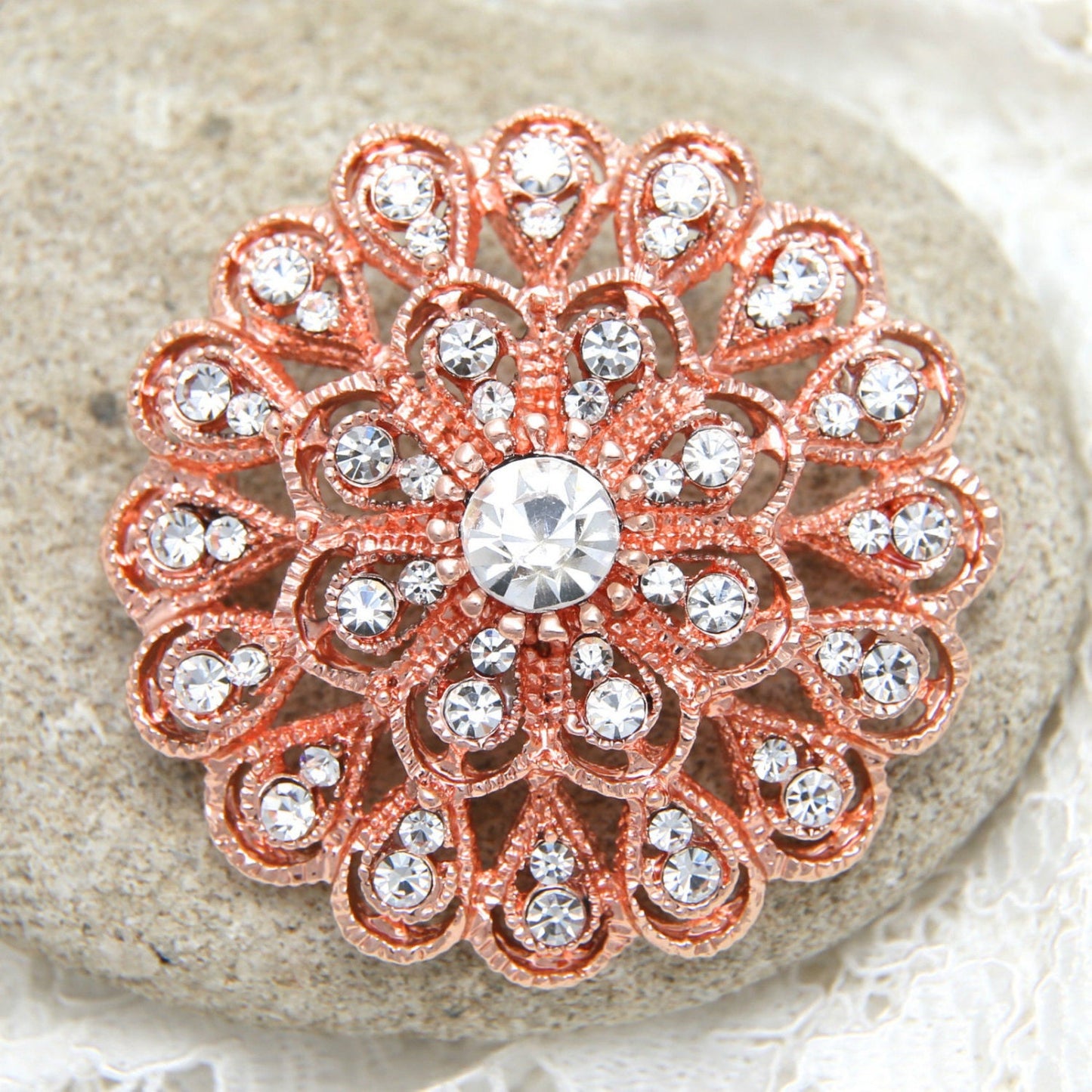 Rhinestone Crystal Buckle: Cake Decoration Brooch Pin Or Hair Comb(1.8" x 1.8")