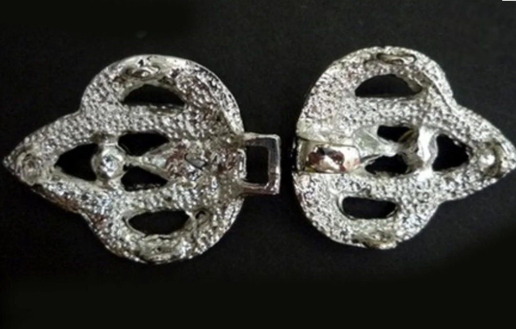 Elegant Rhinestone Hook and Eye Button for Bridal Accessories & Crafts (2.75" x 1.25")