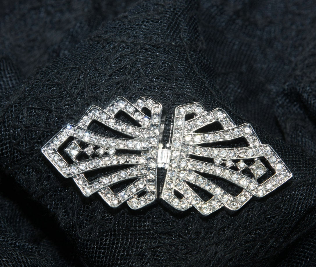 Rhinestone Wedding Buckle: Bridal Belt Clasp, Jewelry Accessory (3" x 1.3") Default Title