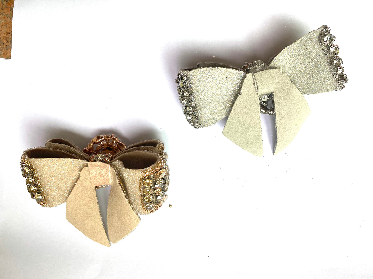 Beaded Crystal Rhinestone Bowknot Shoe Clips Or Hair Clip (10cm x 7cm)