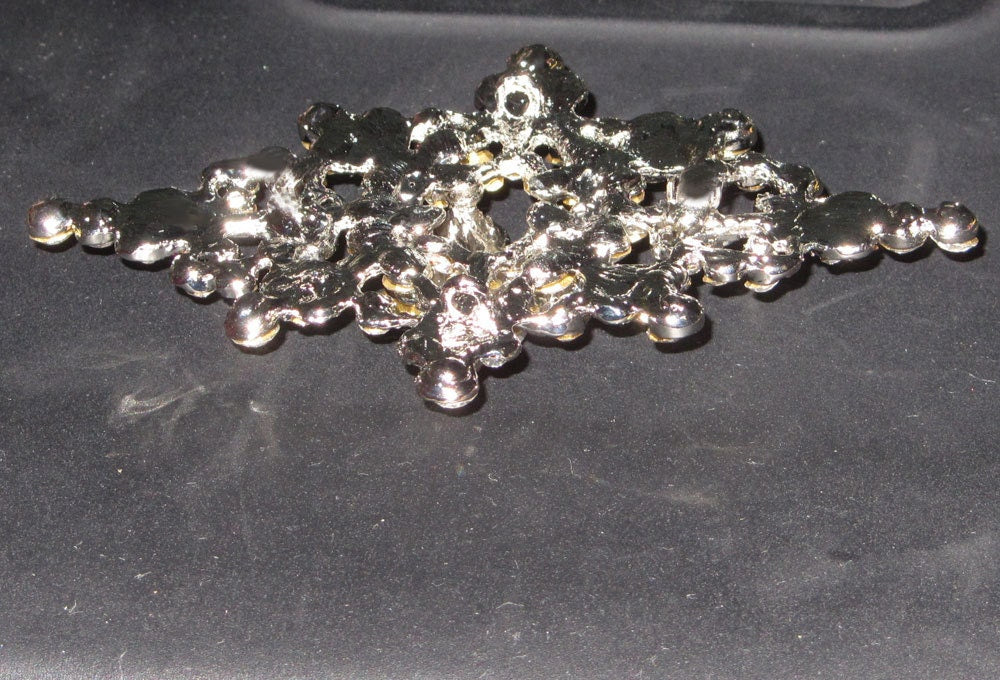 Rhinestone Wedding Buckle: Silver or Gold Crystal Embellishment (3.5"x2.5")