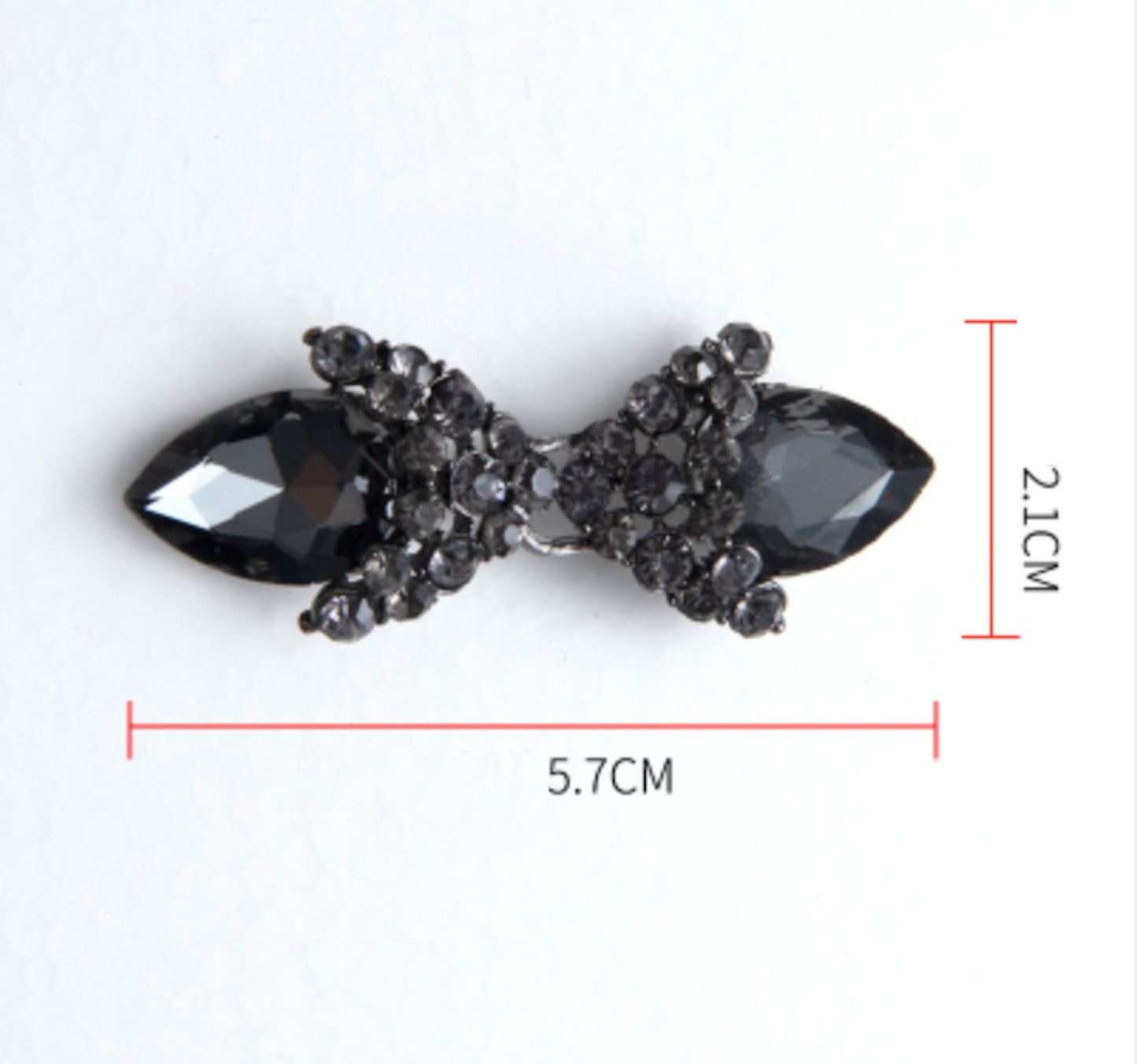 Gun Black Hook and Eye Button | Rhinestone Fastener for Dresses, Jackets, Corsets & DIY Sewing Projects | Rhinestone Button
