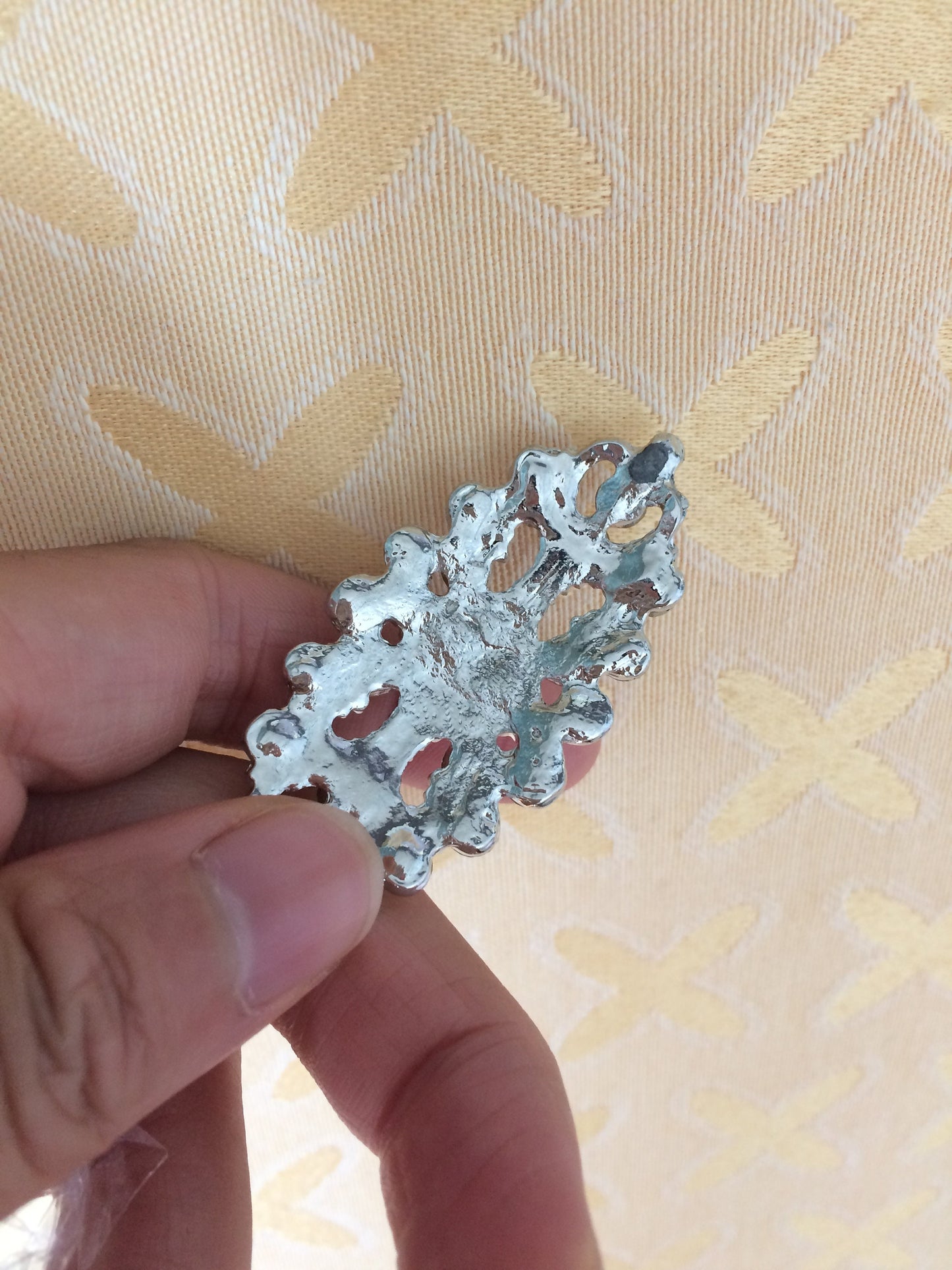 Flat Back Rhinestone Crystal Buckle: Silver Tone, 2.2" x 0.9"