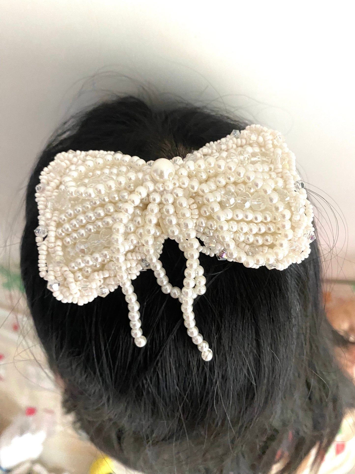 Elegant Bow Pearl Patch for Brooch, Hair Clip & Wedding Accessories