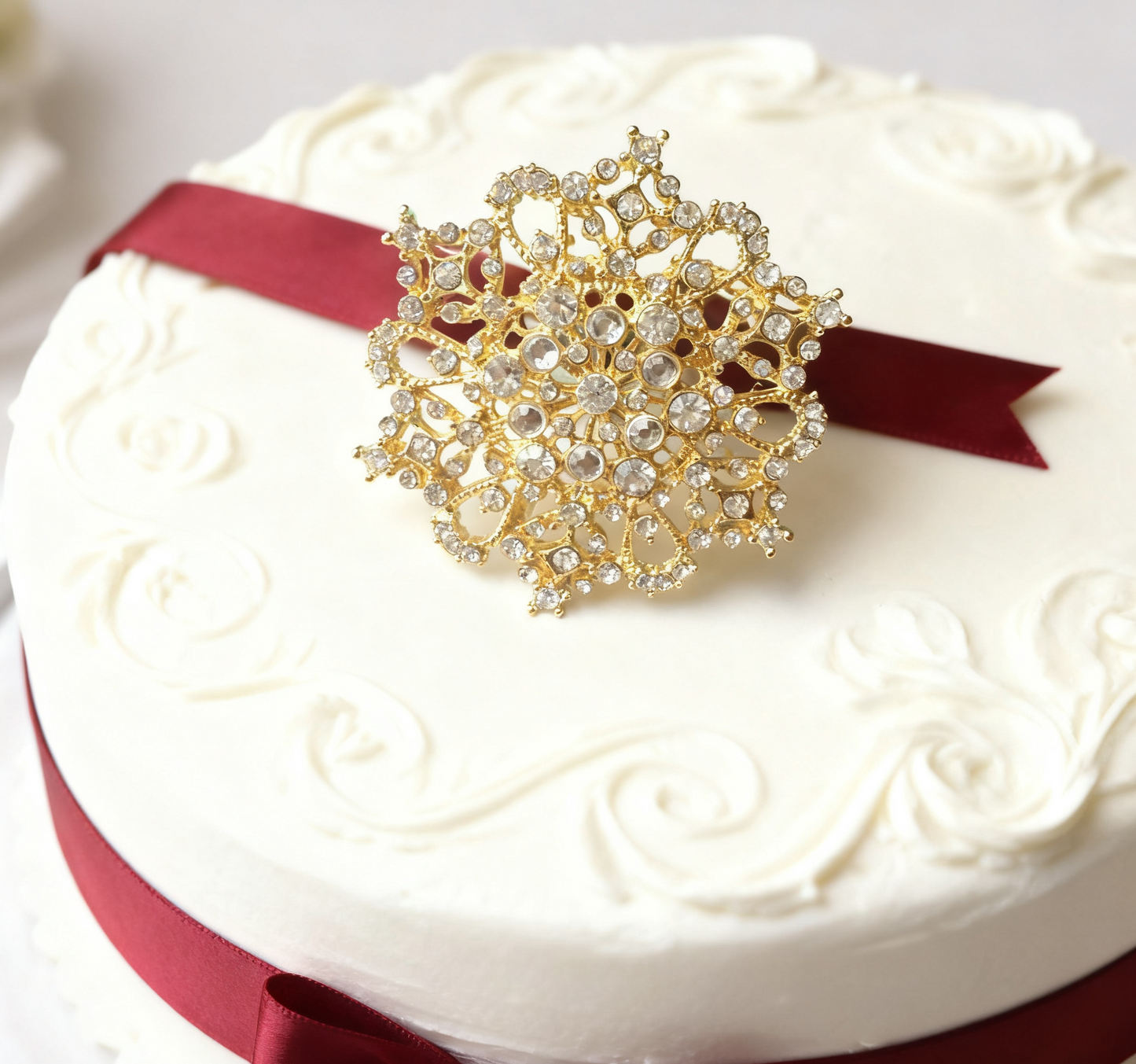 Rhinestone Crystal Brooch Buckle: Flat Back Wedding Sash Brooch Pin (2.5")