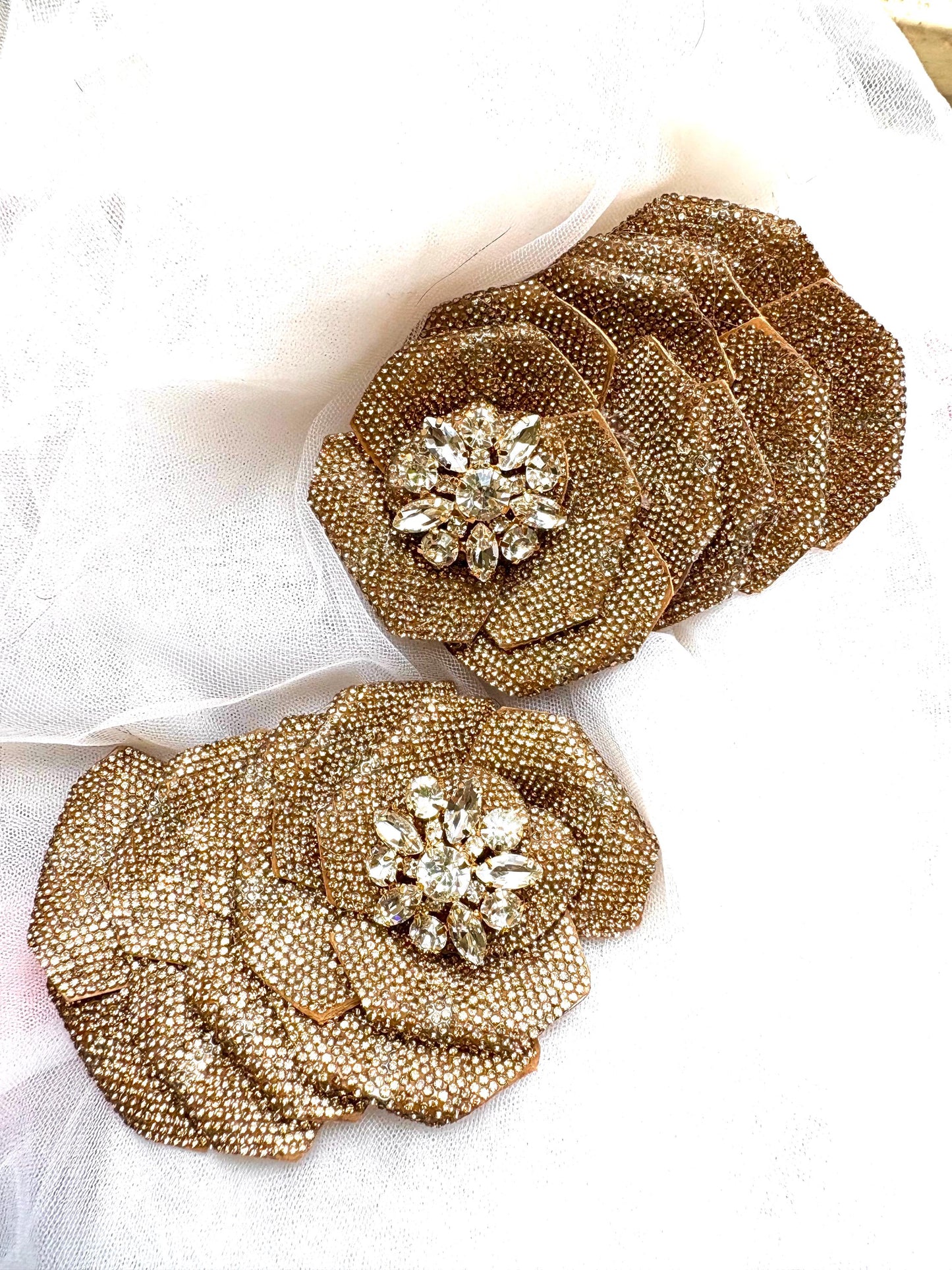 Faux Leather Rhinestone Rose Shoe Clips: DIY Craft Embellishment (11-12cm, Many Colors Available)