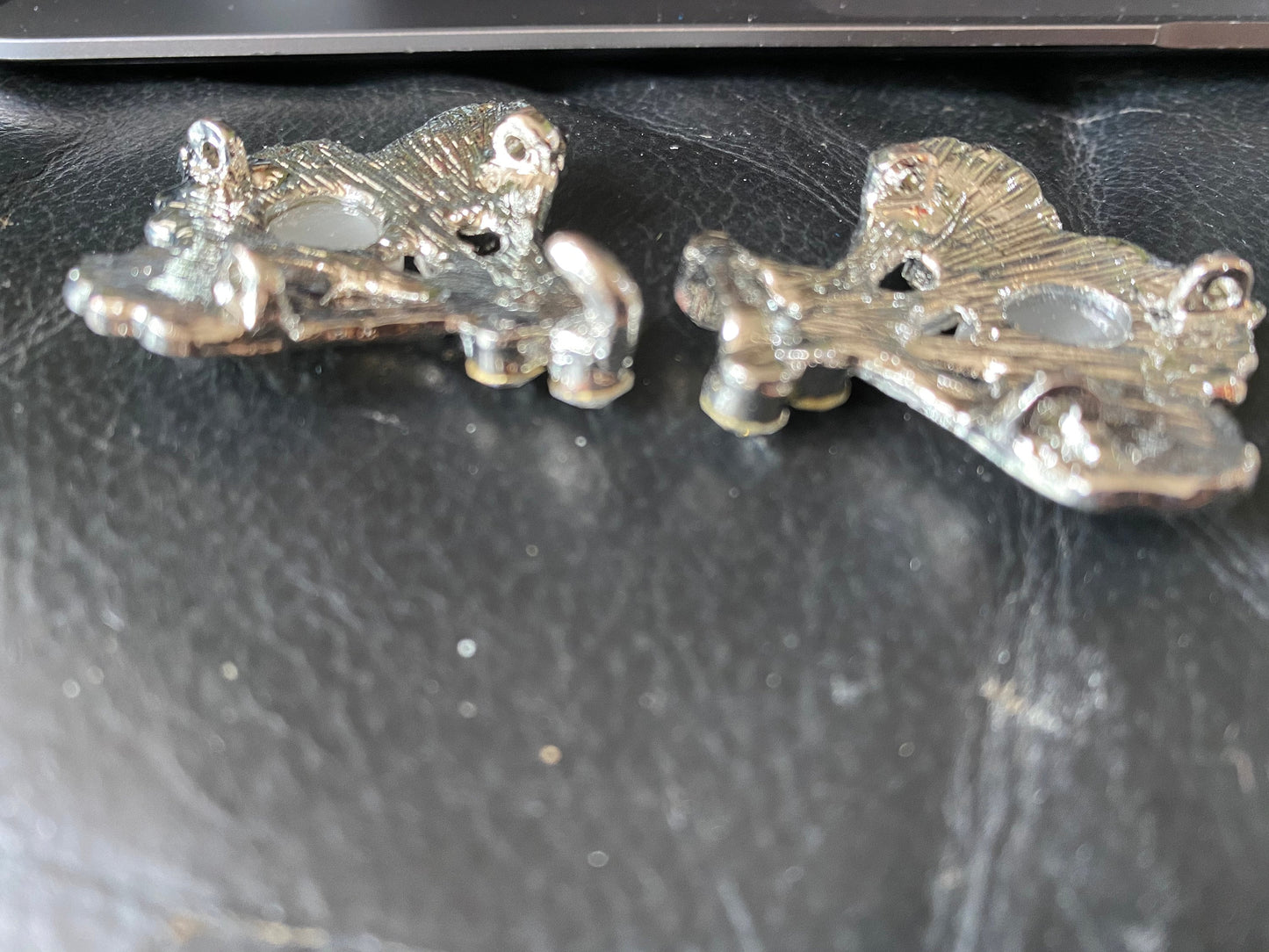 Vintage Butterfly Rhinestone Clasp: Silver Sweater Hook And Eye Button (8x4cm)