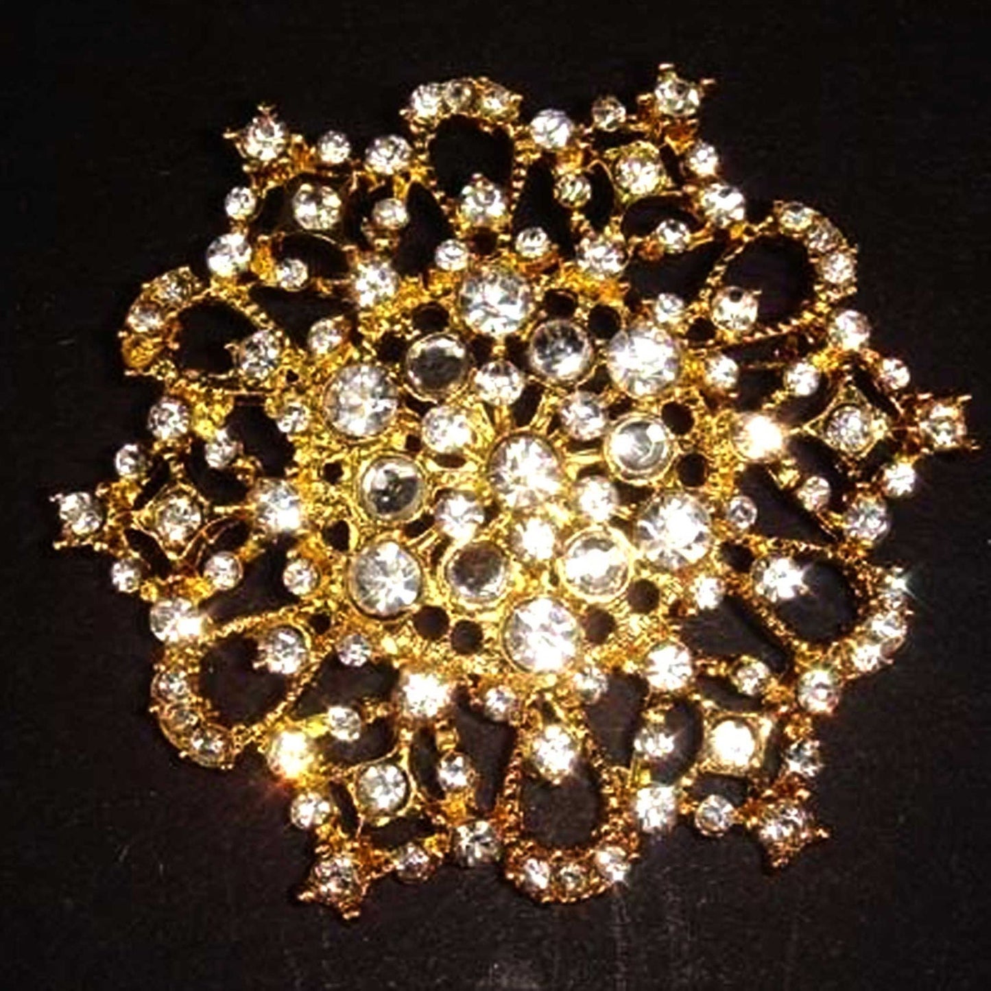 Rhinestone Crystal Brooch Buckle: Flat Back Wedding Sash Brooch Pin (2.5")