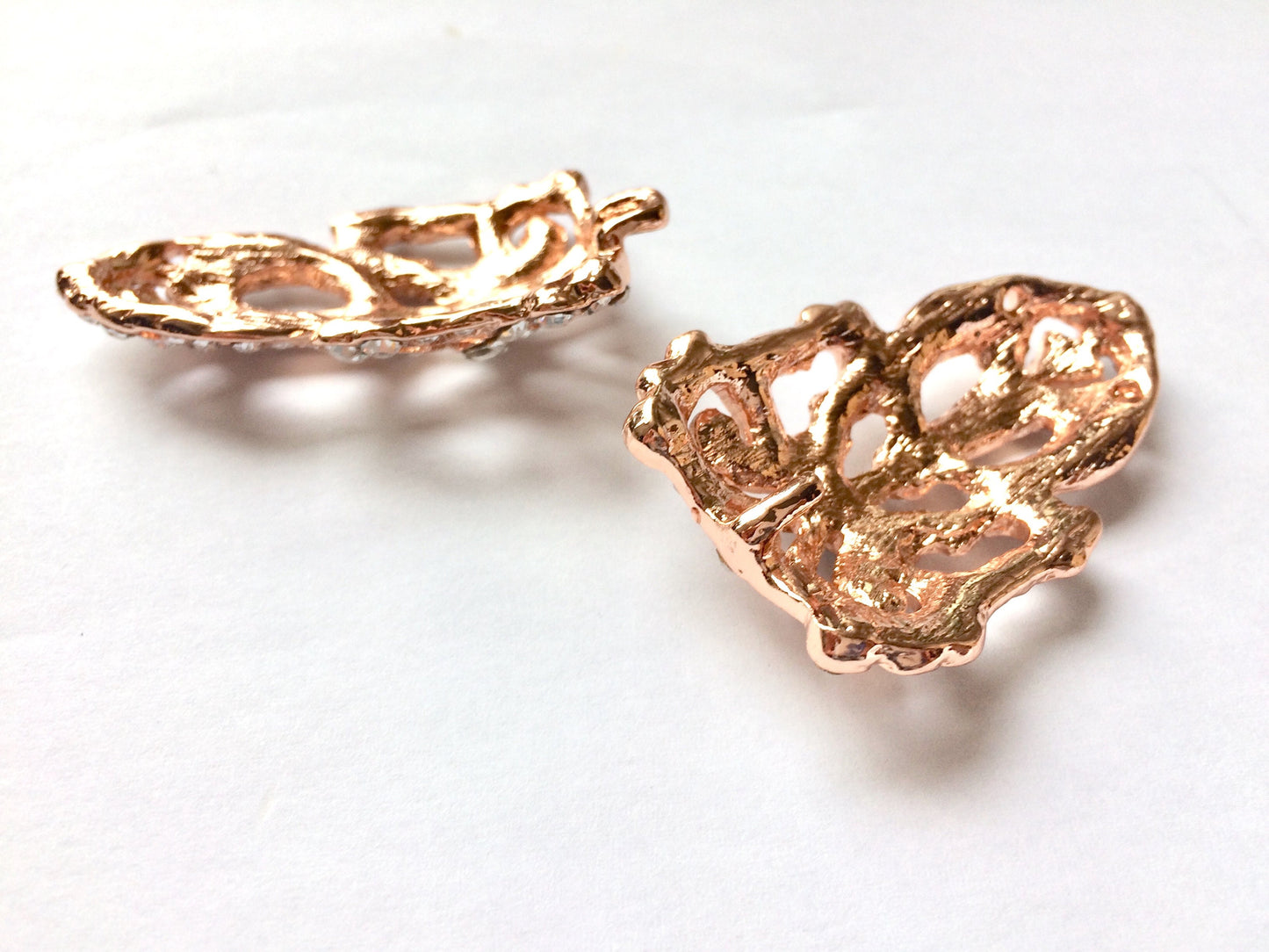 Rose Gold Rhinestone Button: Vintage Crystal Sash Hook And Eye Closure (3.74" x 1.3")