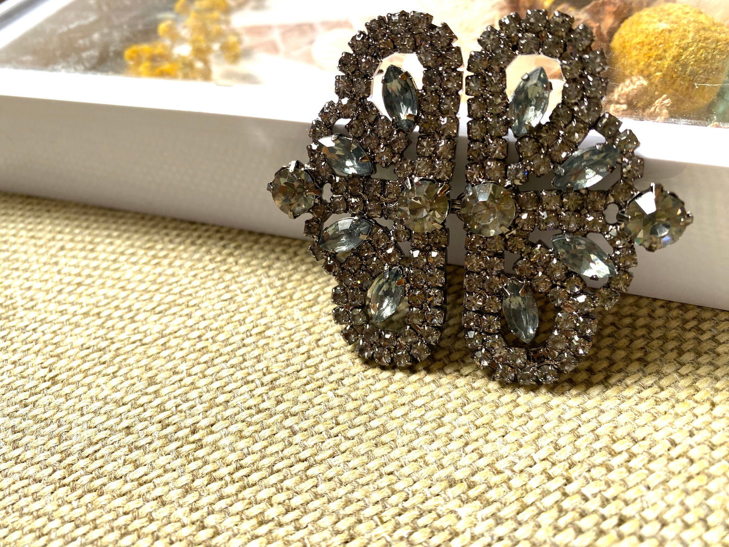 Grey Rhinestone Sweater Clasp: Bridal Belt Hook And Eye Button Buckle