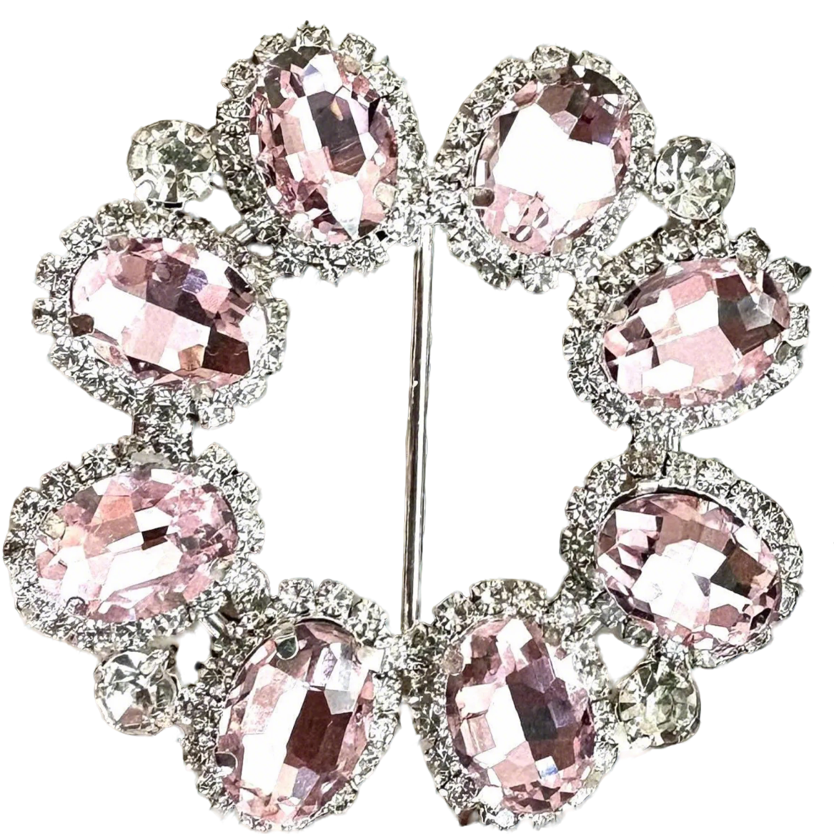 Rhinestone Crystal Wedding Buckle Slider: Bridal Sash & Belt (30mm Inside, 60mm Outside)
