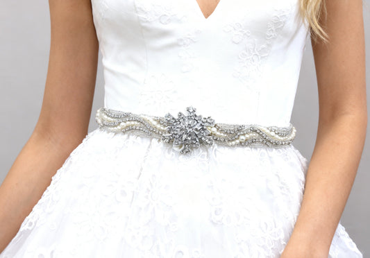 The Beauty of the Rhinestone Snowflake Sash - Christmas Snowflake Sash