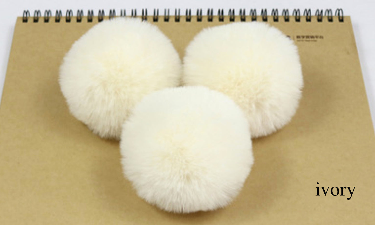 Faux Rabbit Fur Pom Poms: 6cm/7cm, Craft Supplies (10 Pieces)