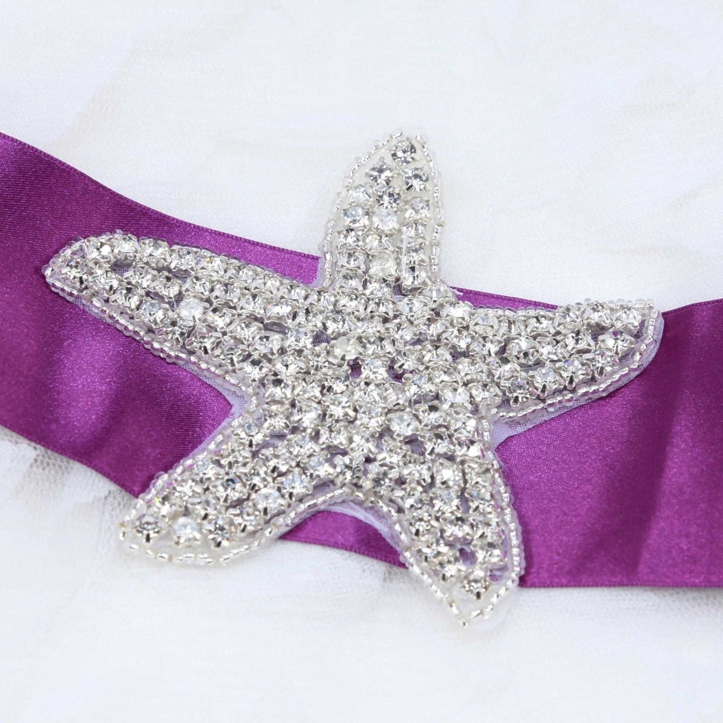 Sparkling Rhinestone Starfish Applique for Wedding Crafts & Accessories (3.4" x 3.5") 