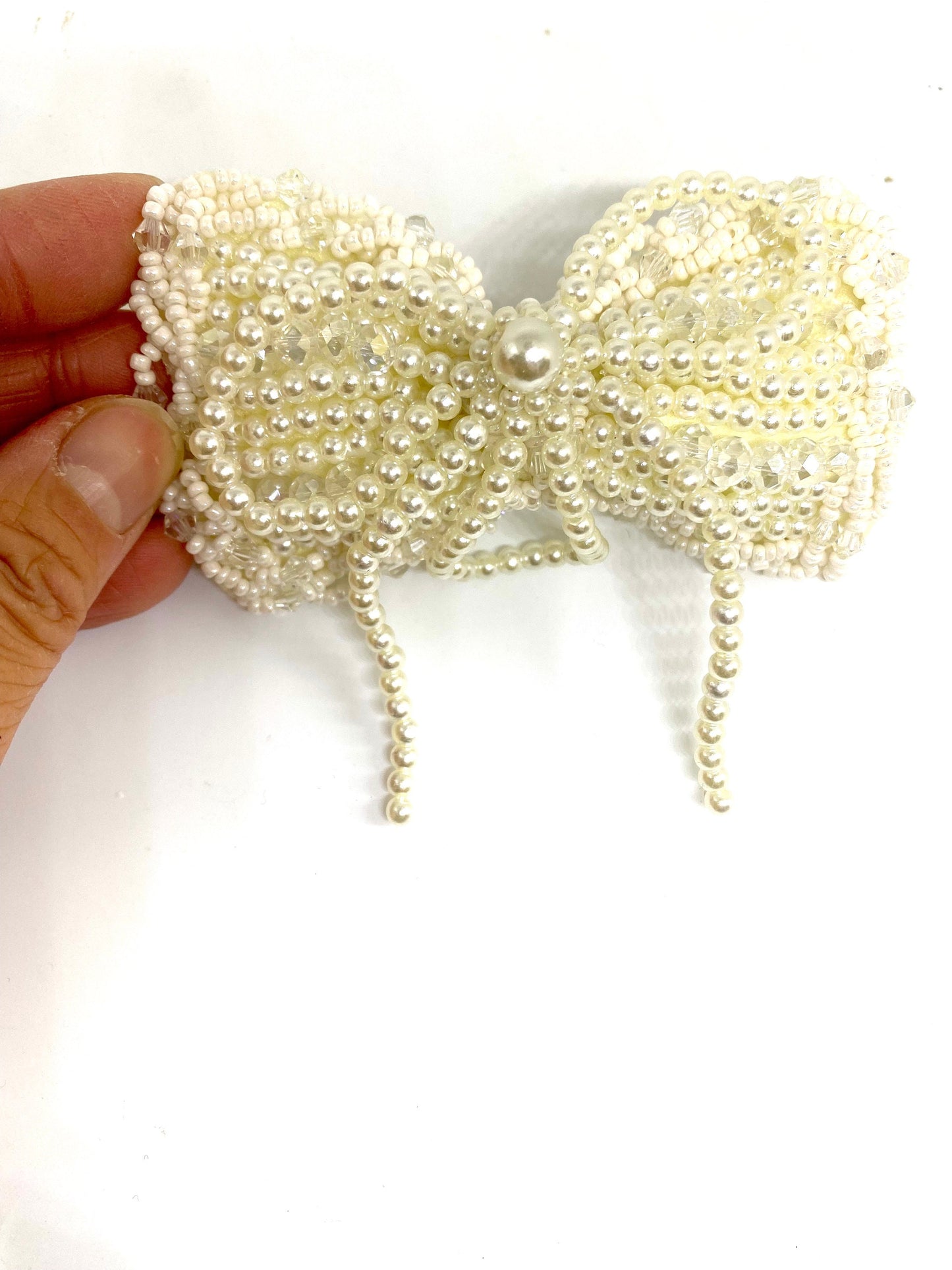 Elegant Bow Pearl Patch for Brooch, Hair Clip & Wedding Accessories 