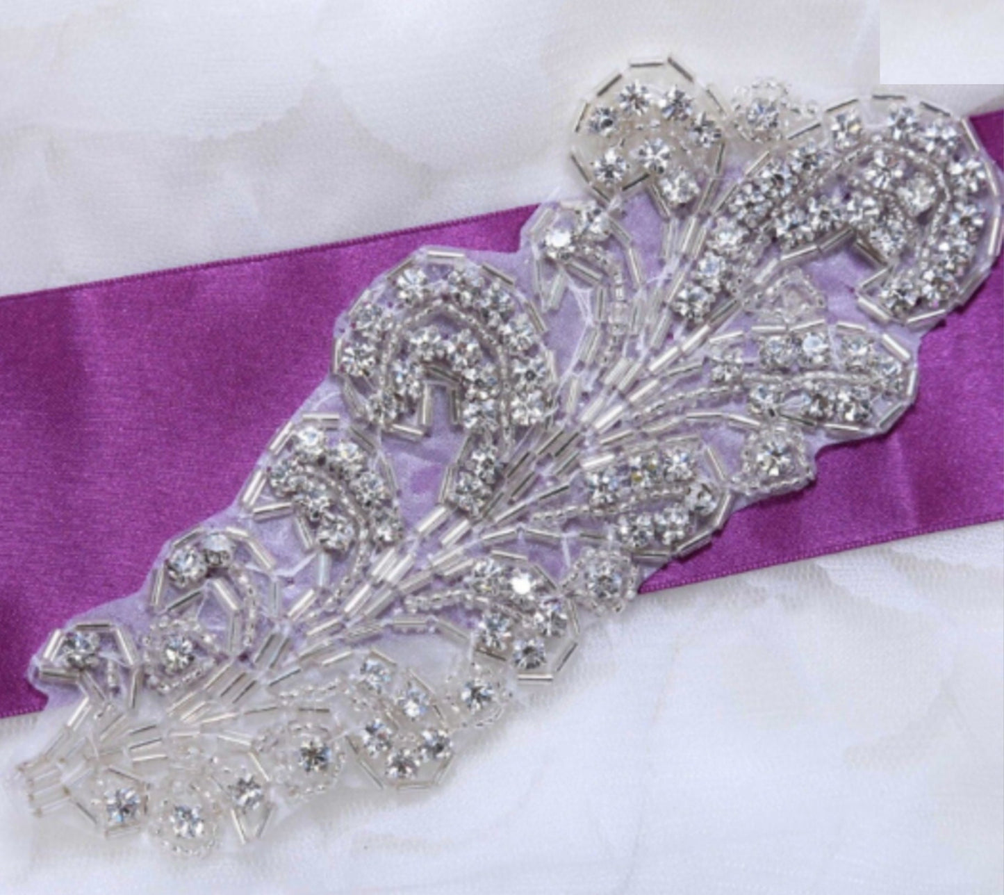 Leaf Rhinestone Applique With/WO Pearl: Crystal Feather Iron On Patch (2.25" x 6.5")