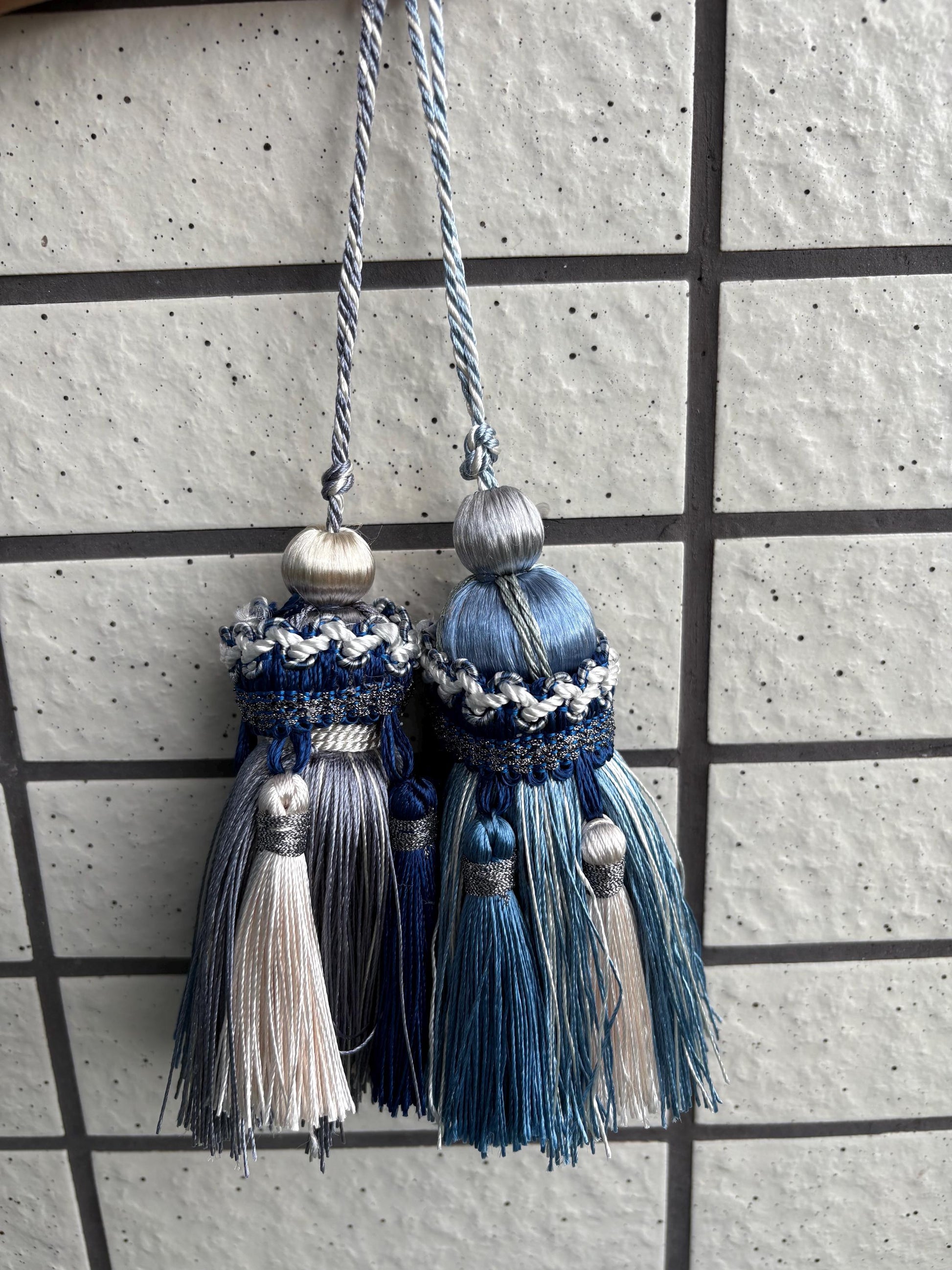 Blue Handmade Tassel: Boho Home Decor, Furniture Accent #3 #2 