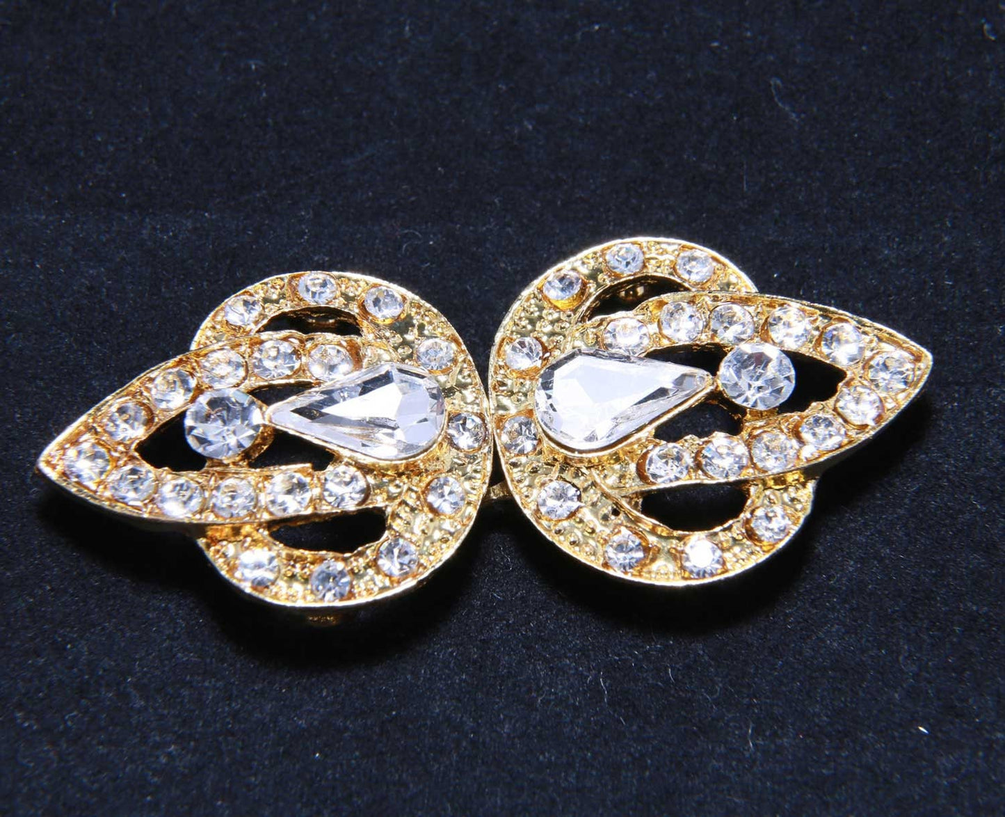 Elegant Rhinestone Hook and Eye Button for Bridal Accessories & Crafts (2.75" x 1.25") 