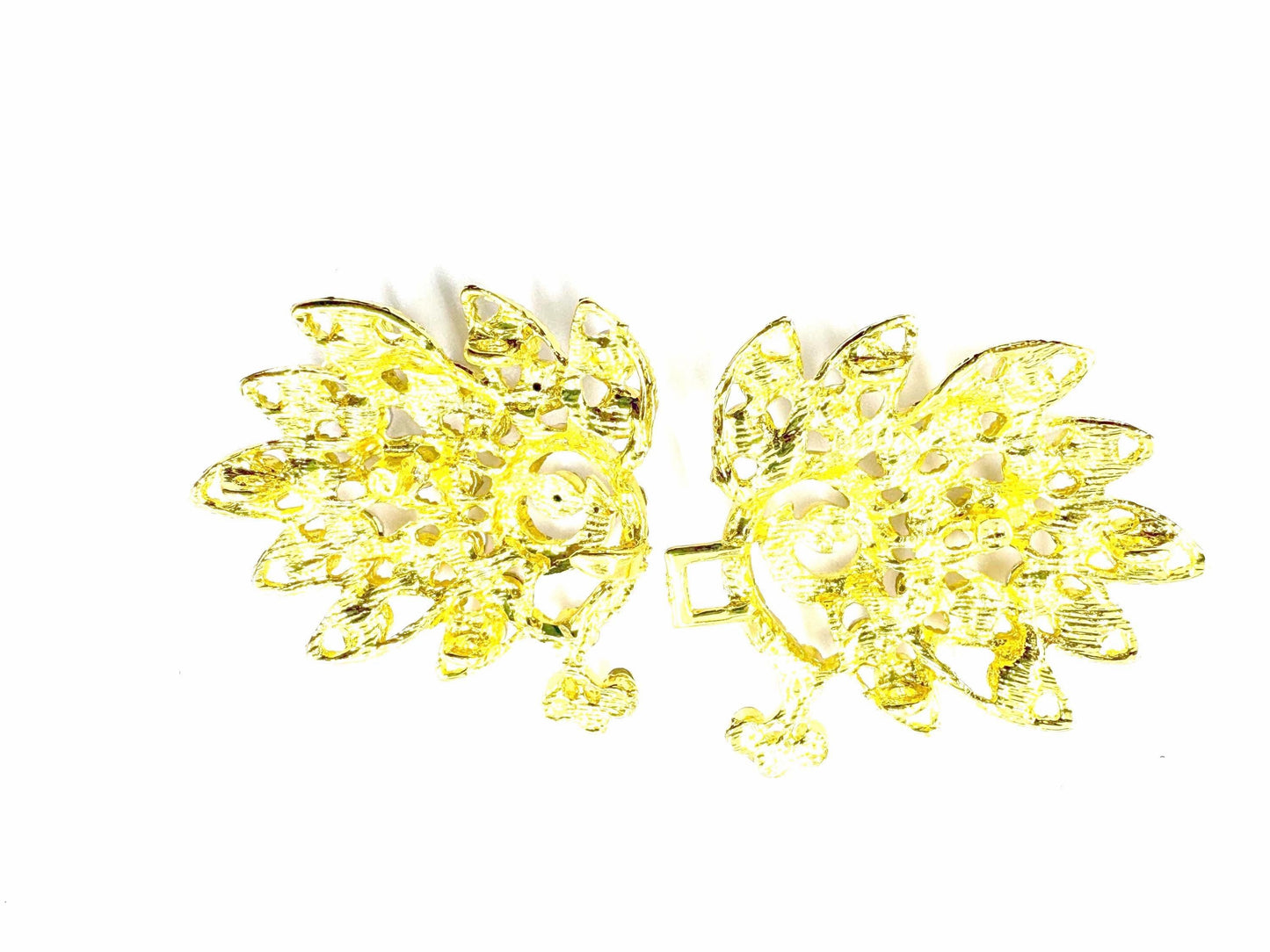 Peacock Rhinestone Hook and Eye Fasteners: Gold or Copper Connectors Gold Black 