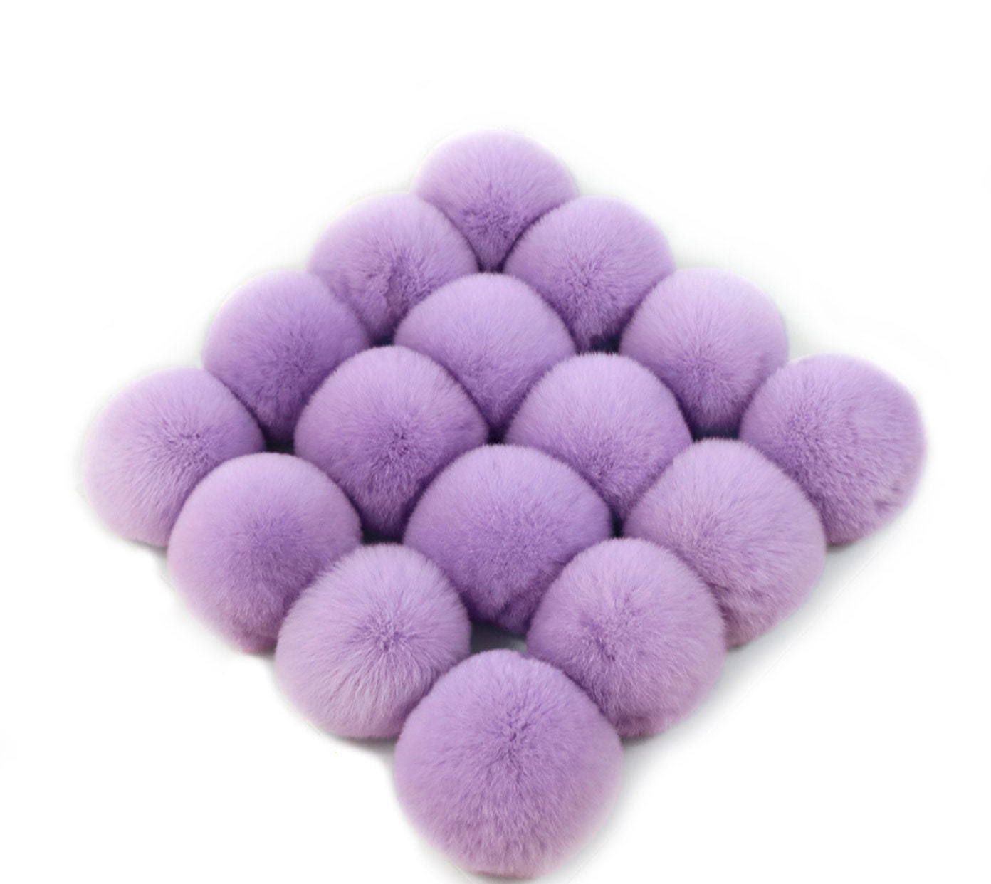 Faux Rabbit Fur Pom Poms: 6cm/7cm, Craft Supplies (10 Pieces)