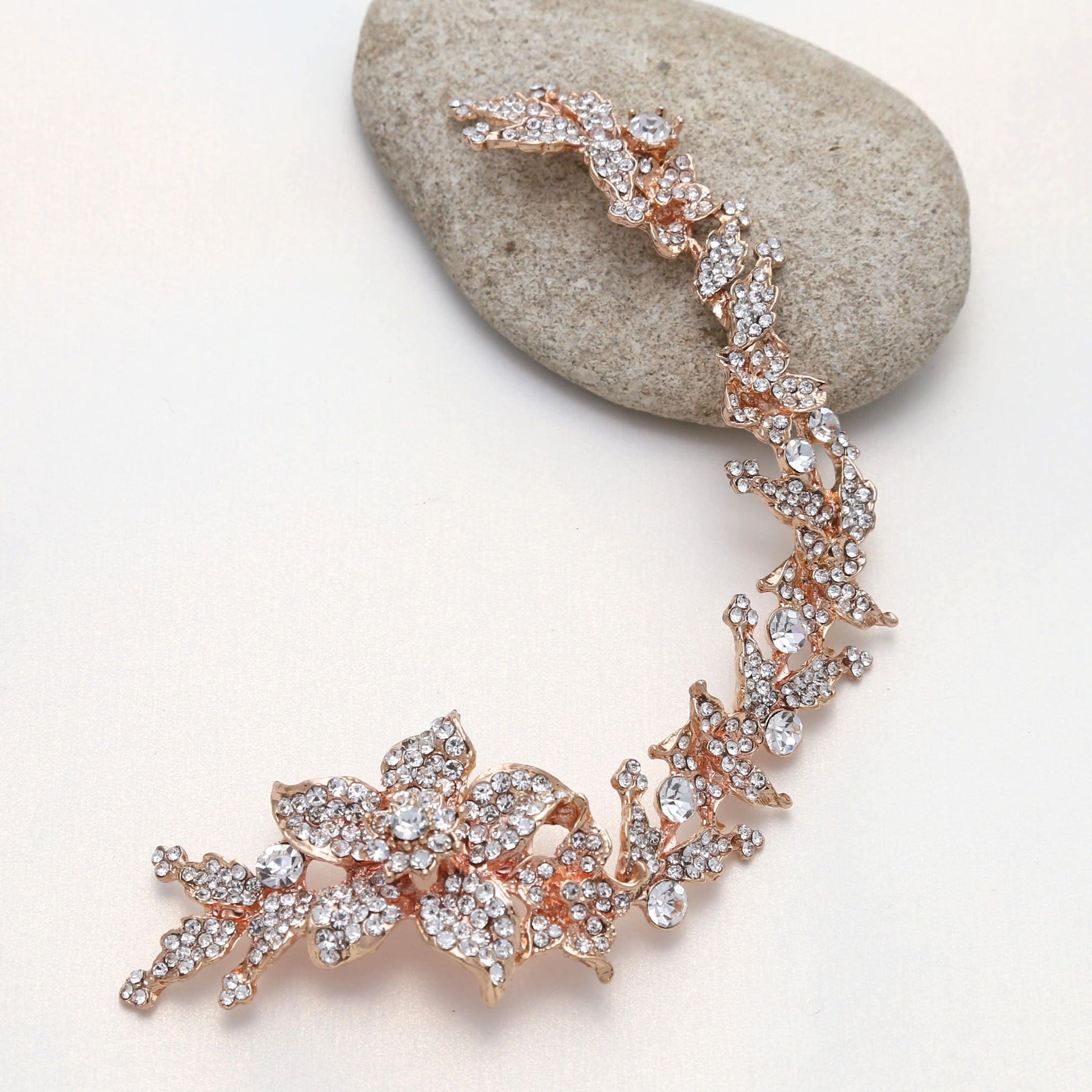 Rhinestone Flower Belt Chain Or Hair Accessory| Crystal Wedding Dress Accessory | Rhinsetone Wedding Hair Chain 