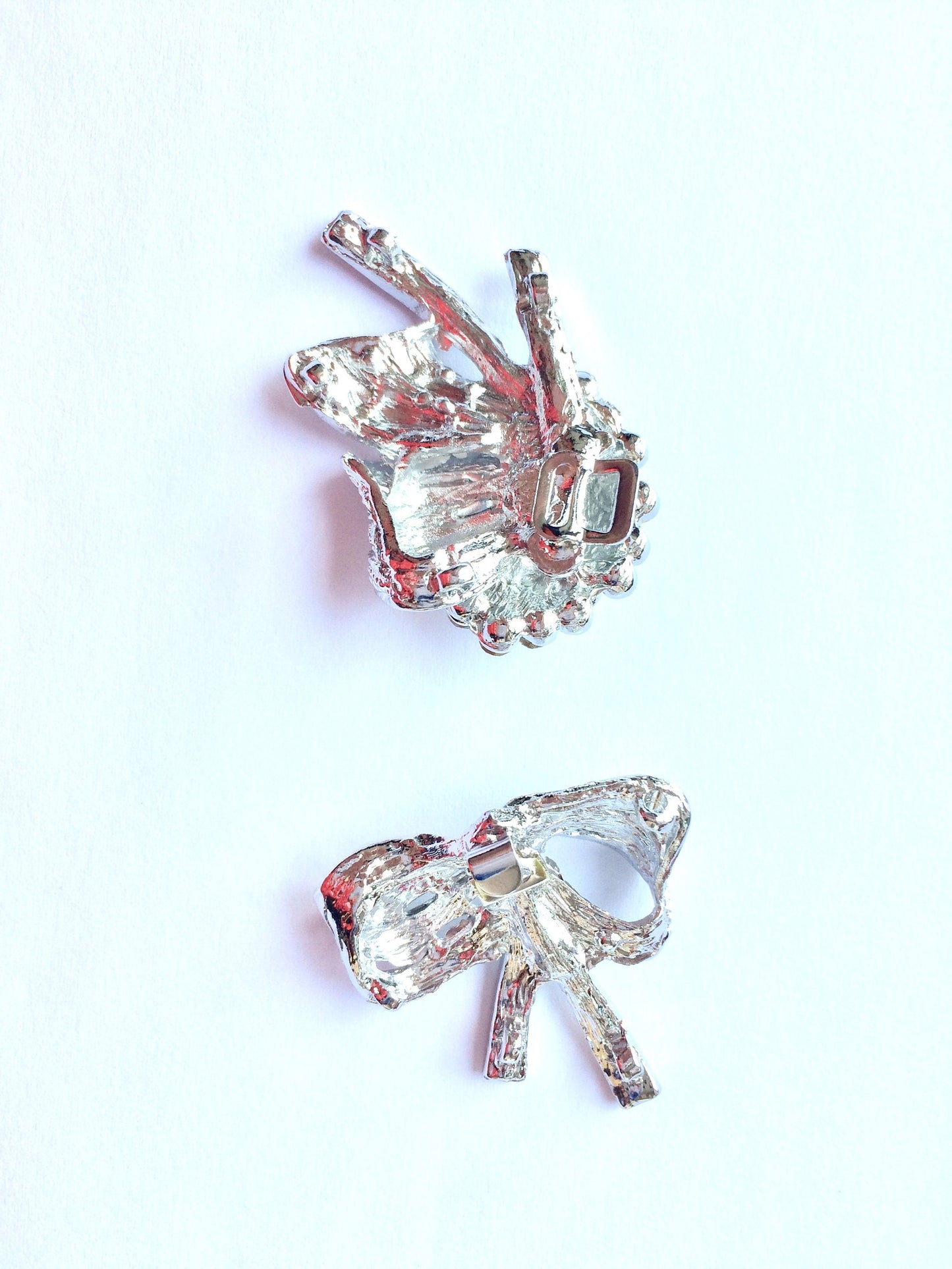 Rhinestone Bow Clasp: Crystal Wedding Buckle (7.5cm x 4cm) 