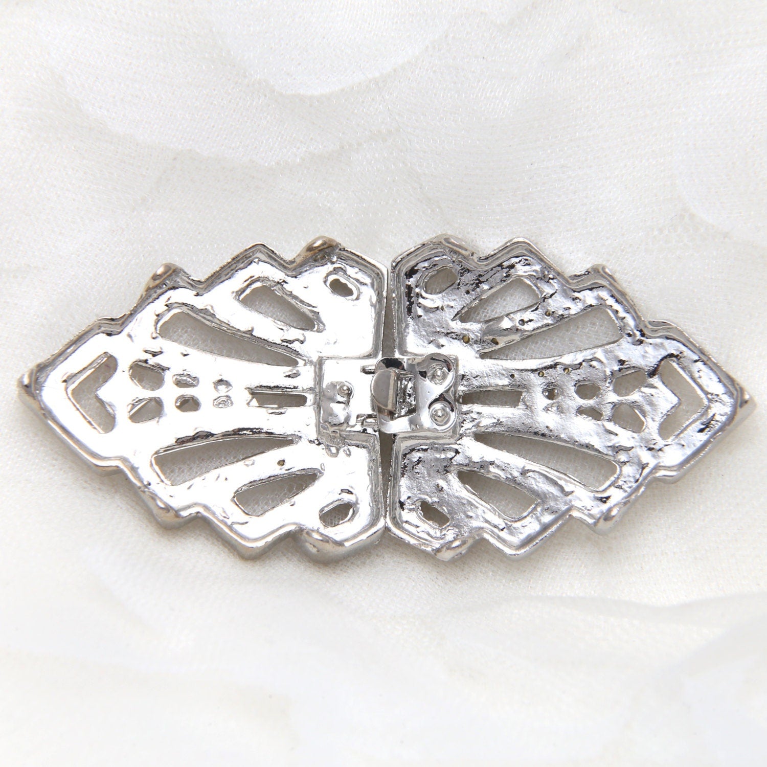 Rhinestone Wedding Buckle: Bridal Belt Clasp, Jewelry Accessory (3" x 1.3") Default Title 