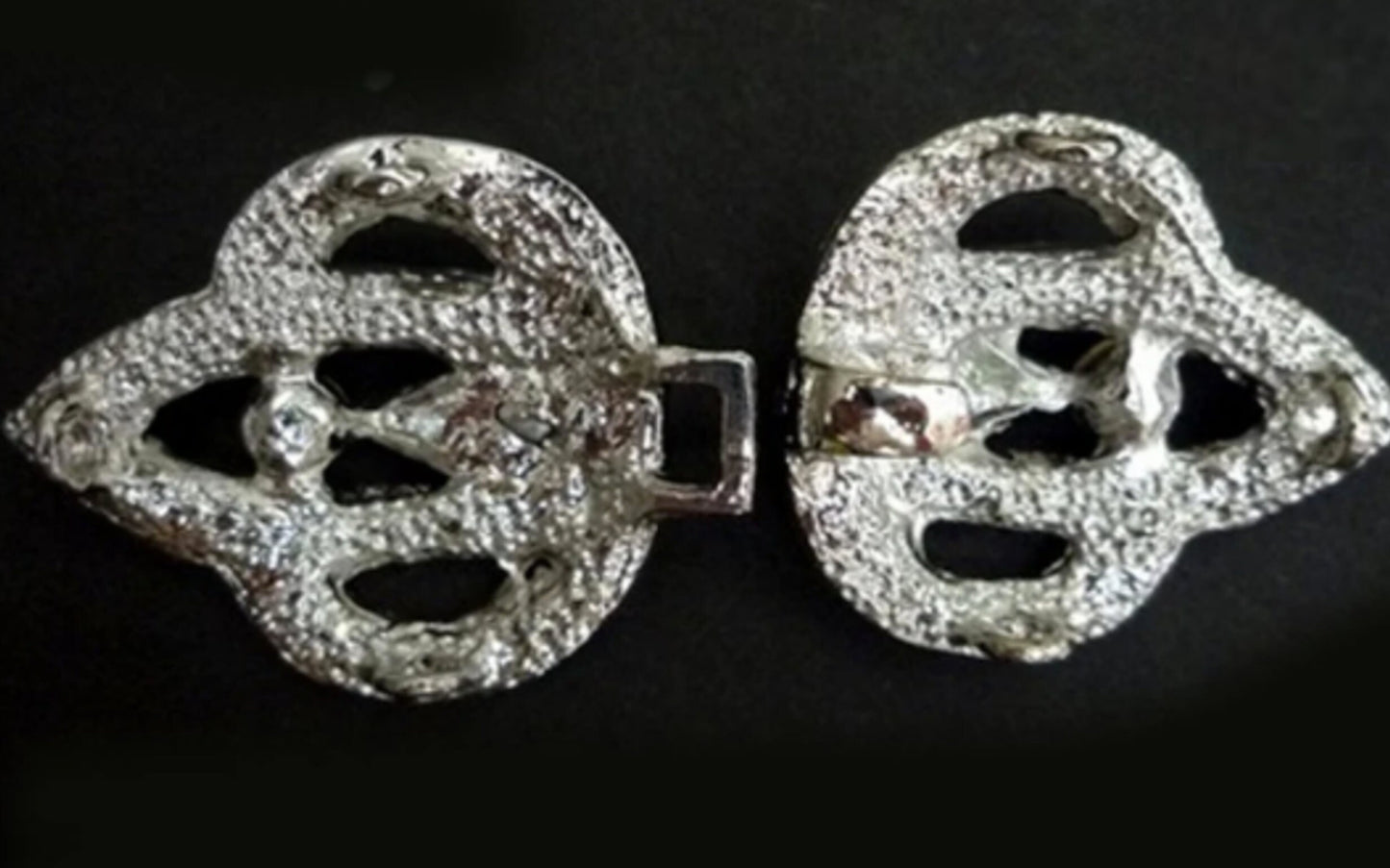 Elegant Rhinestone Hook and Eye Button for Bridal Accessories & Crafts (2.75" x 1.25") 