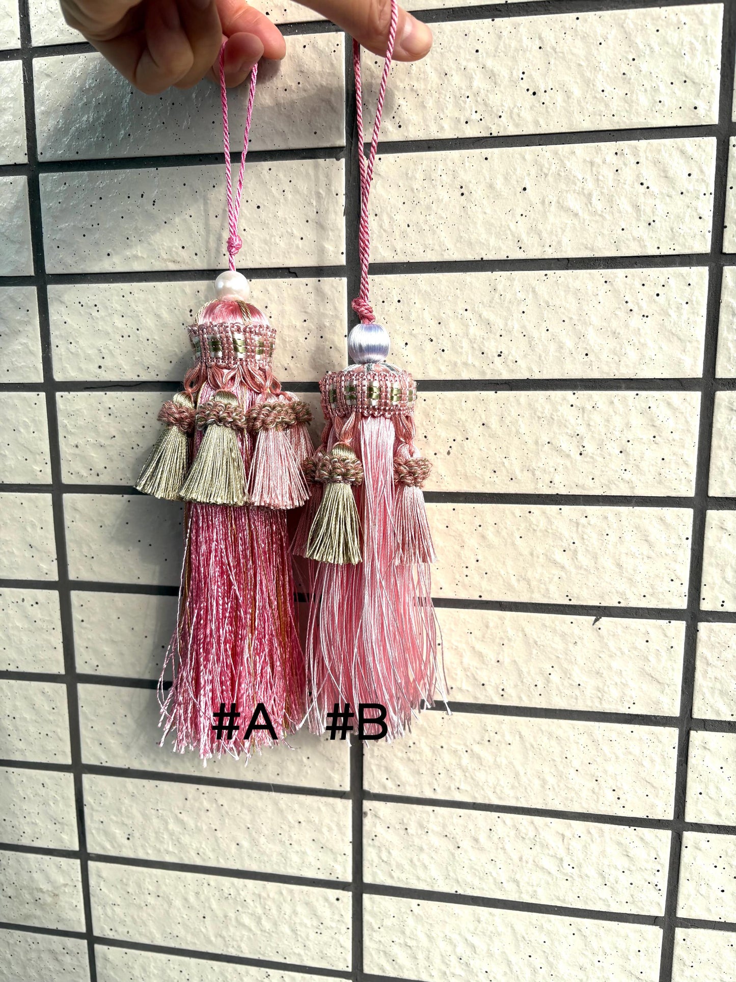 Pink Boho Tassel: Handmade Pink Tassel for Vintage Home Decor 4 inch / #A 4 inch / #B 