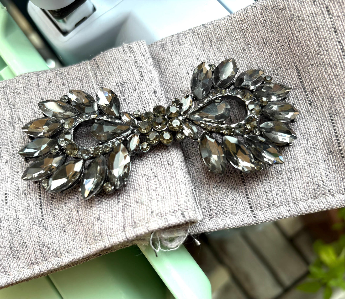 Black Rhinestone Connector, Rhinestone Buckle, Rhinestone Clasp, Rhinestone Closure, Crystal Connector , Wedding Closure, Crystal Buckle
