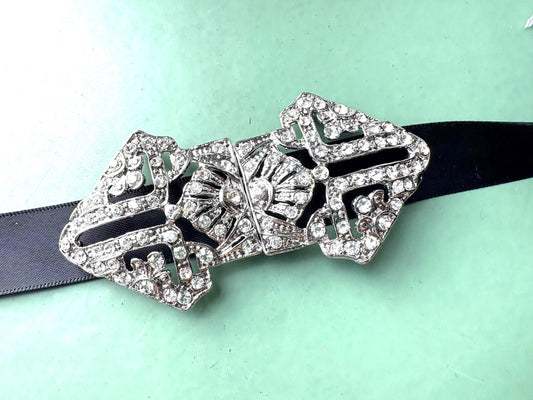 Rhinestone Crystal Clasp: Silver Wedding Buckle with Hook and Eye Closure ButtonButton