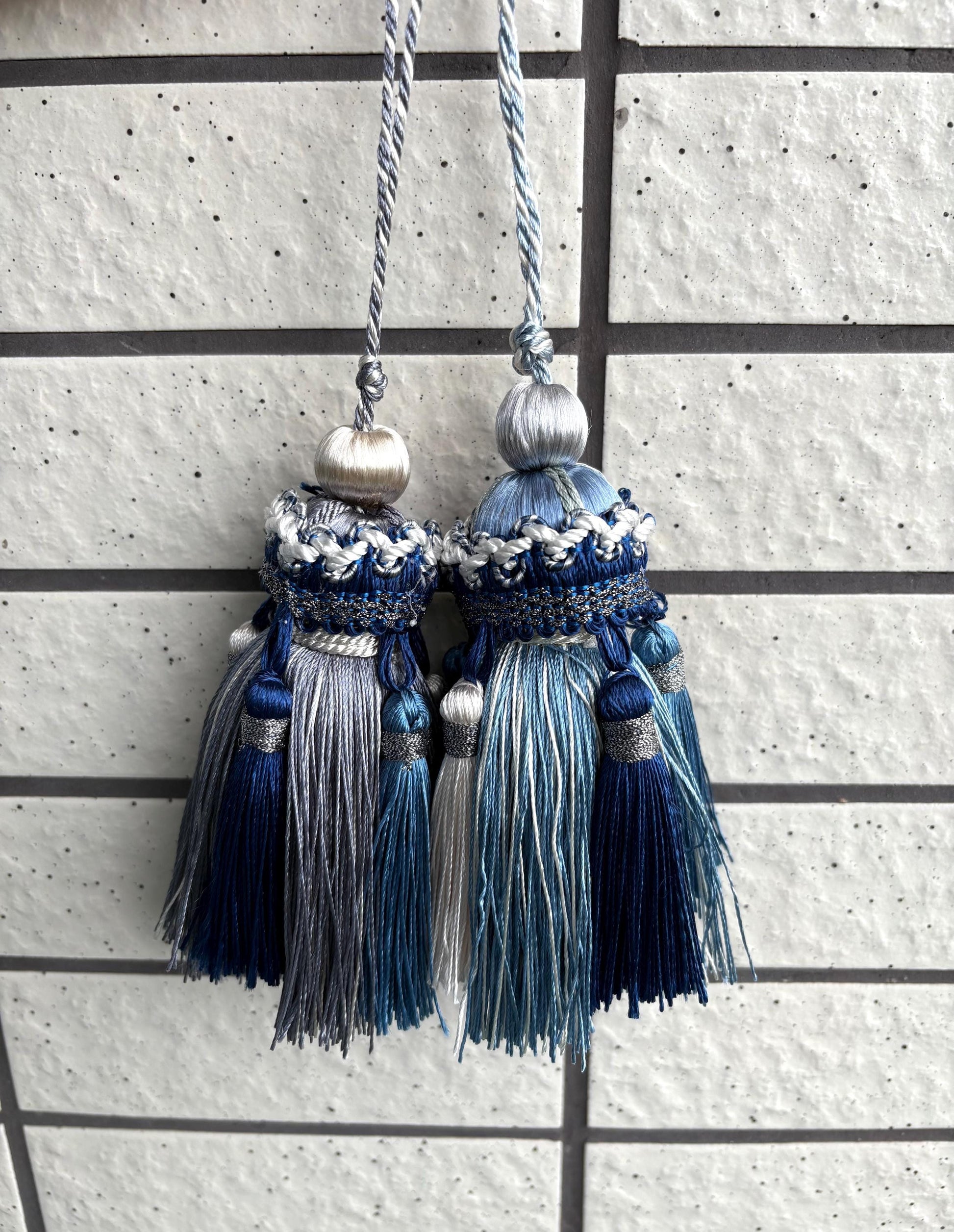 Blue Handmade Tassel: Boho Home Decor, Furniture Accent #3 #2 