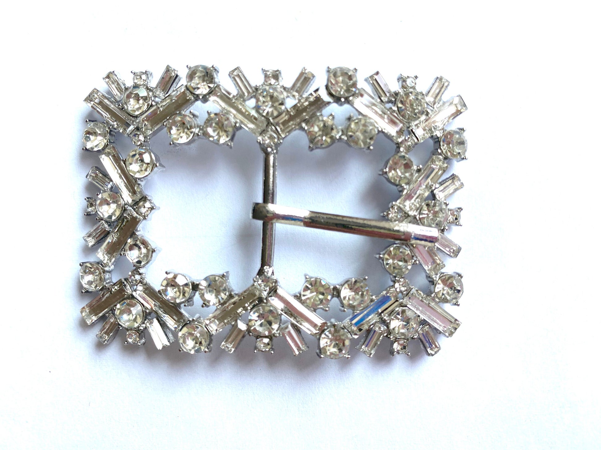 Silver Rhinestone Buckle Slider: Crystal Belt, Shoes, Wedding Sash 