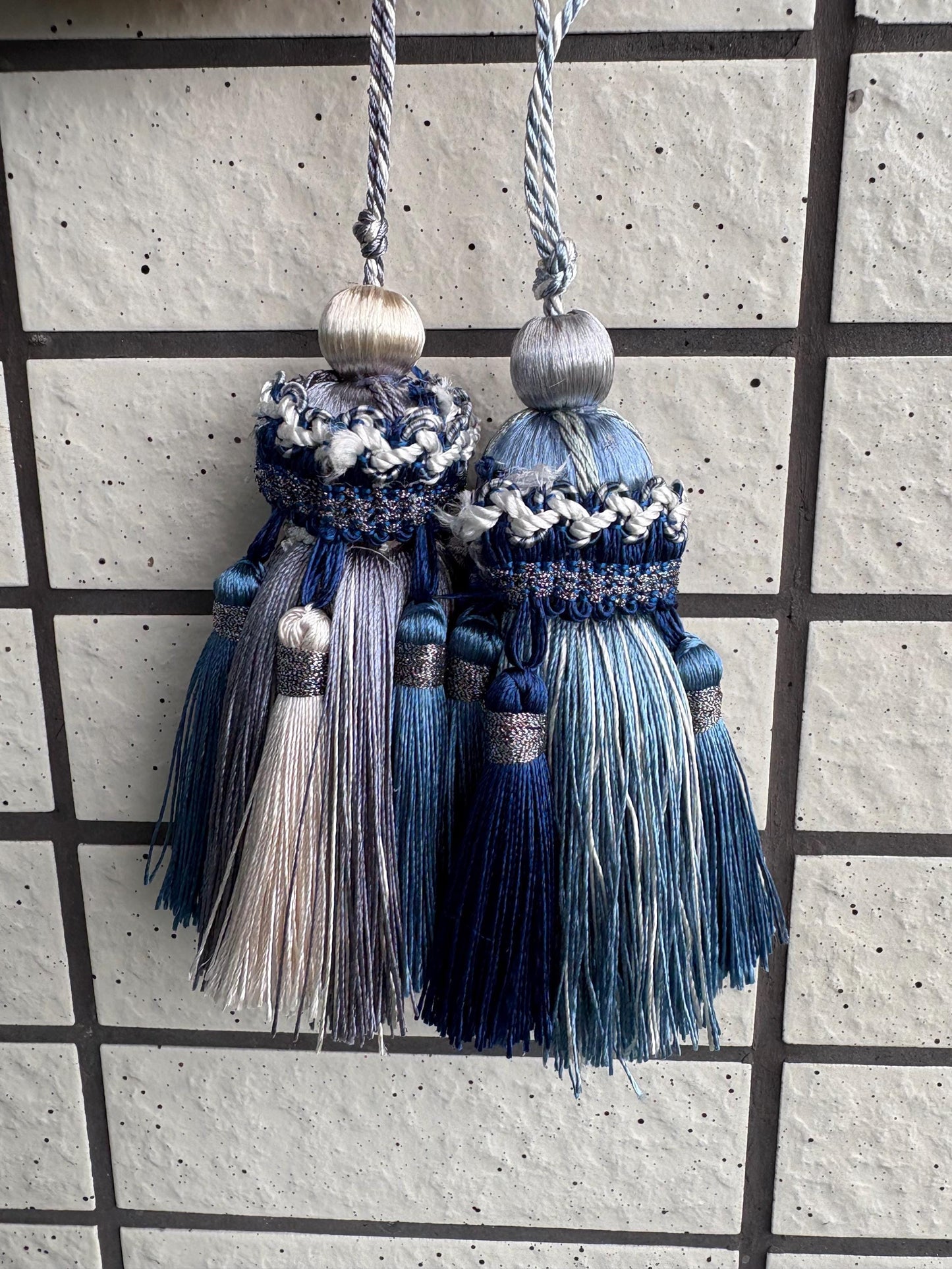 Blue Handmade Tassel: Boho Home Decor, Furniture Accent #3 #2 