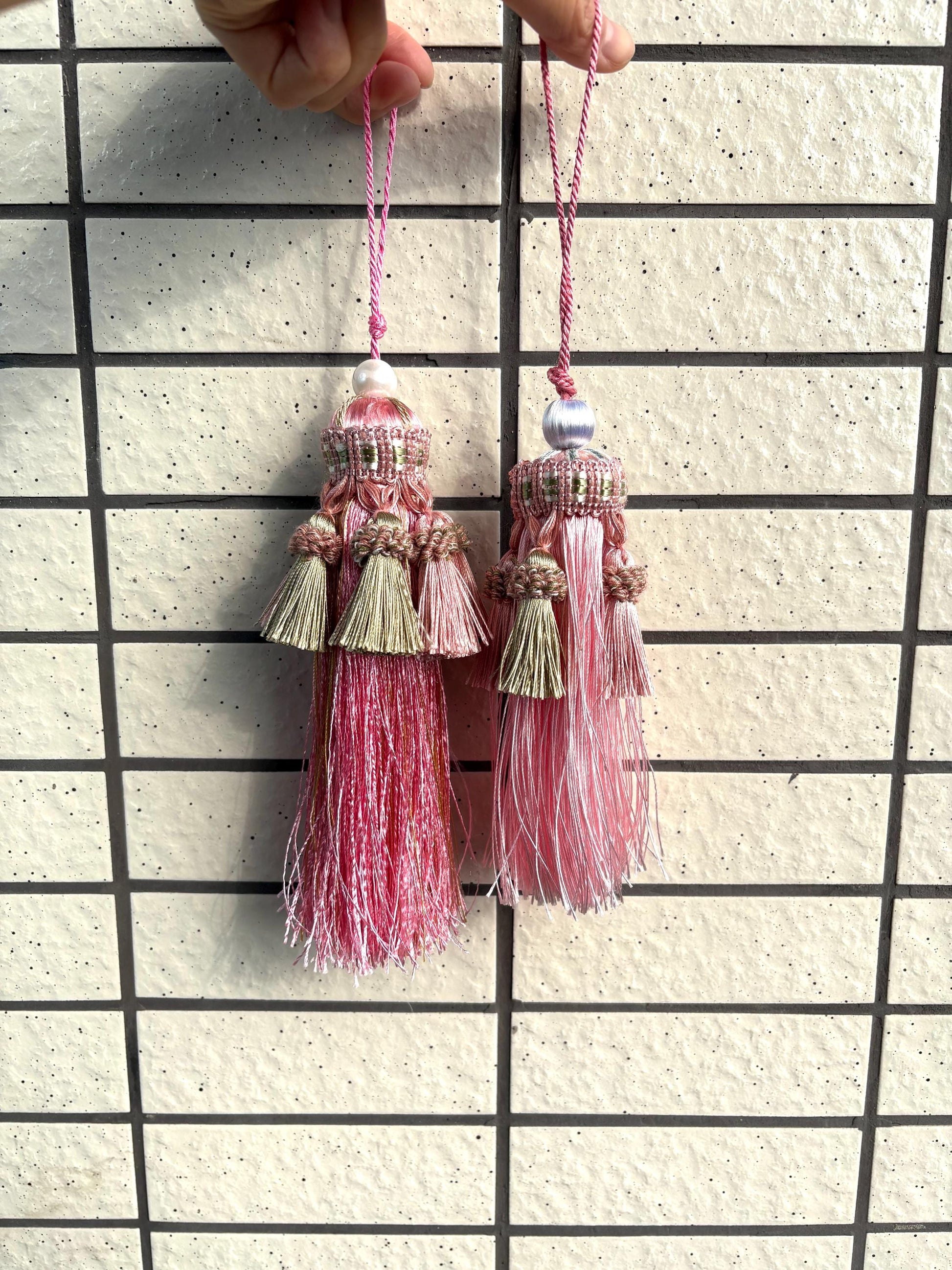 Pink Boho Tassel: Handmade Pink Tassel for Vintage Home Decor 4 inch / #A 4 inch / #B 