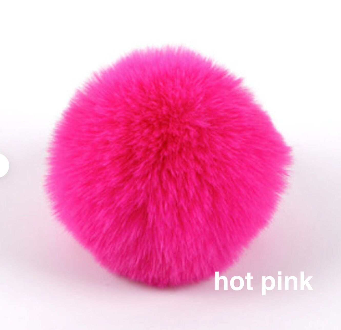 Faux Rabbit Fur Pom Poms: 6cm/7cm, Craft Supplies (10 Pieces)