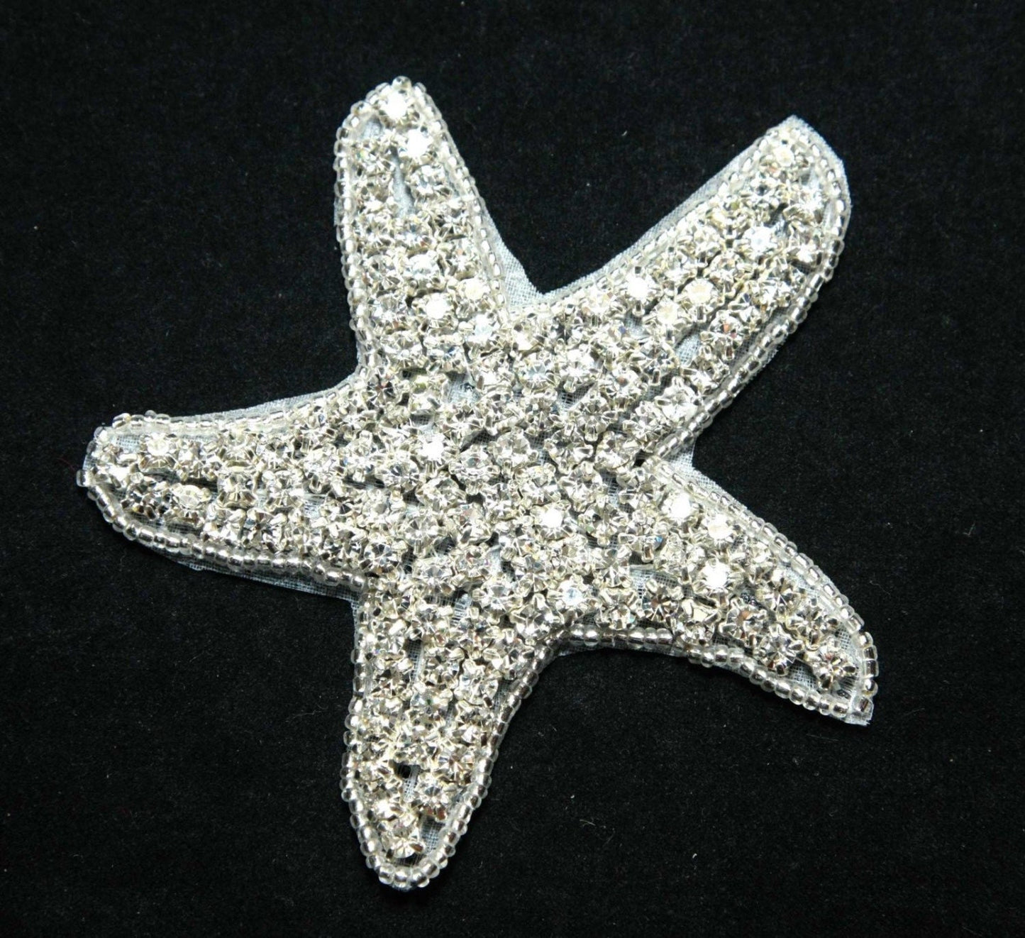 Sparkling Rhinestone Starfish Applique for Wedding Crafts & Accessories (3.4" x 3.5") 