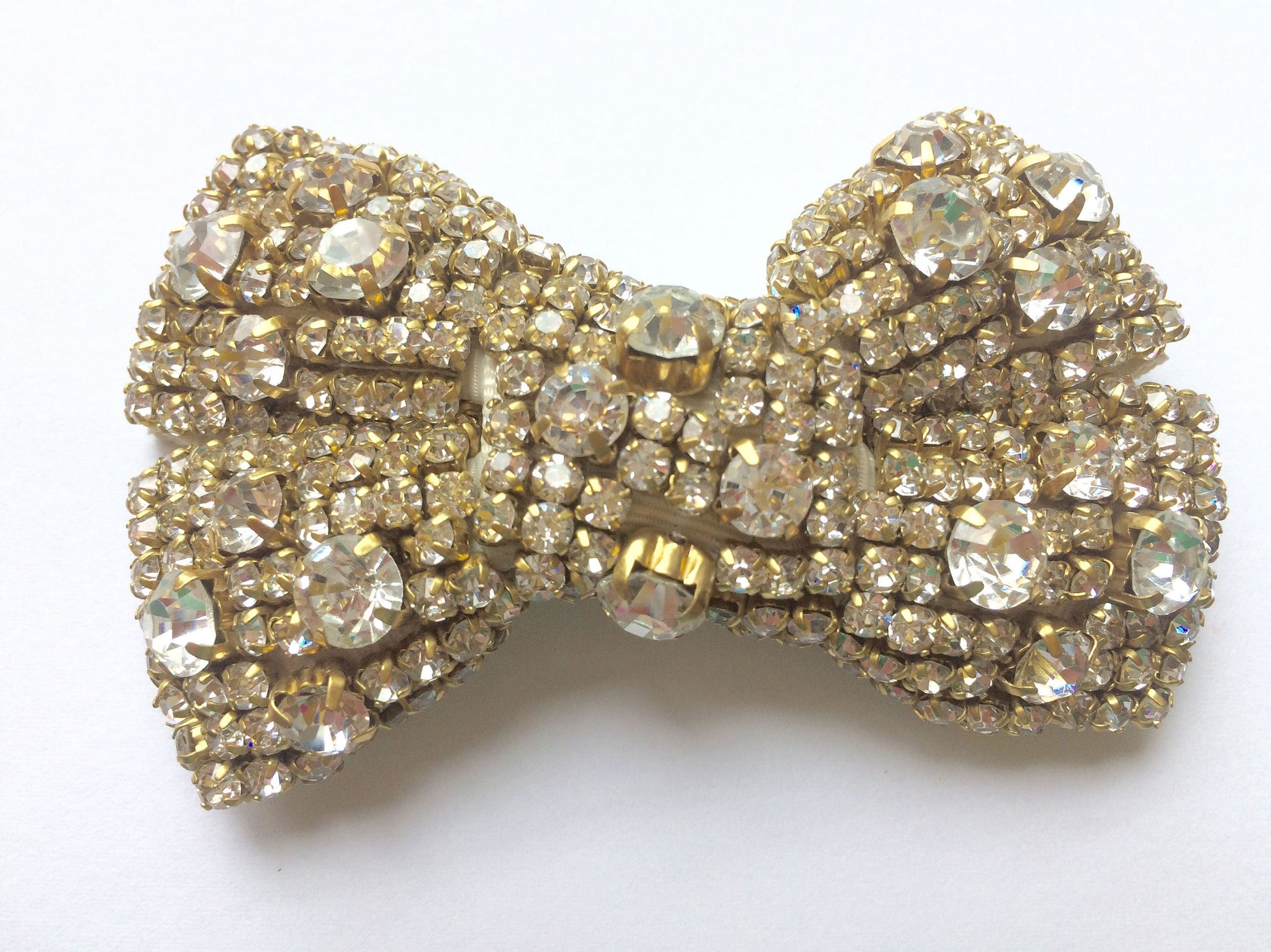 Silver Or Gold Crystal Bow Applique Shoe Clips: Rhinestone Bowknot Shoe Decoration, Shoe Clips (8cm) 