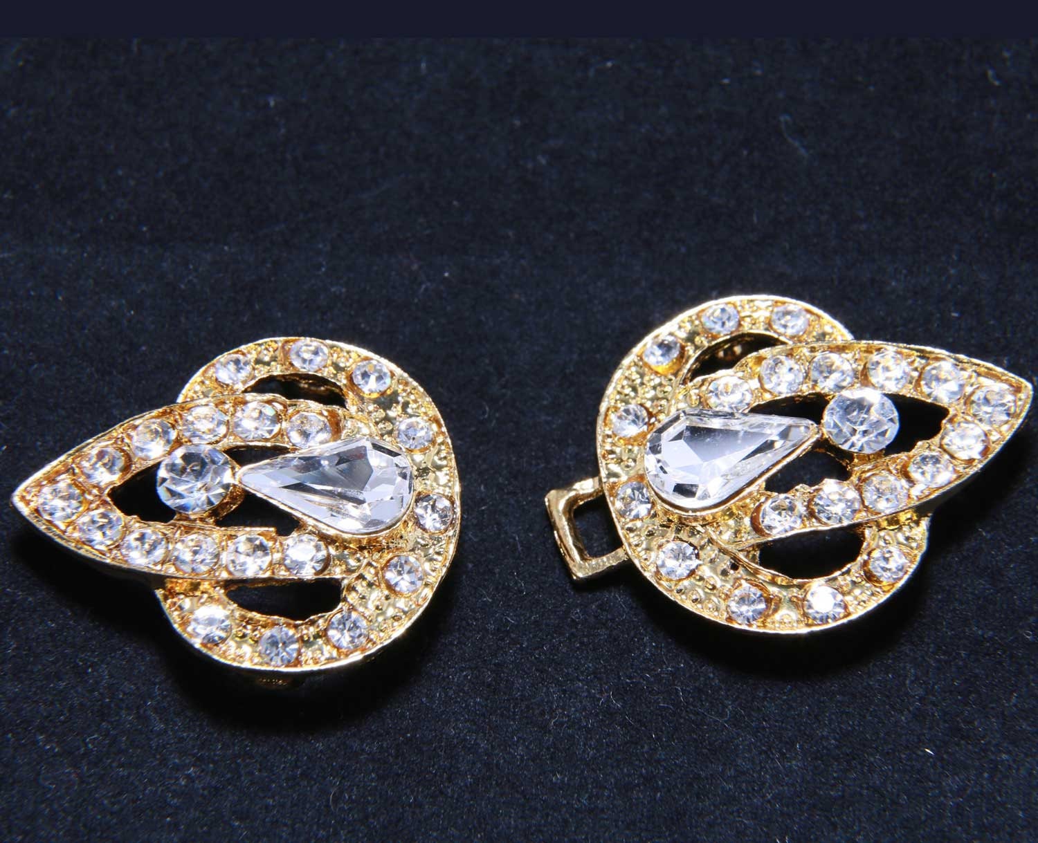 Elegant Rhinestone Hook and Eye Button for Bridal Accessories & Crafts (2.75" x 1.25") 