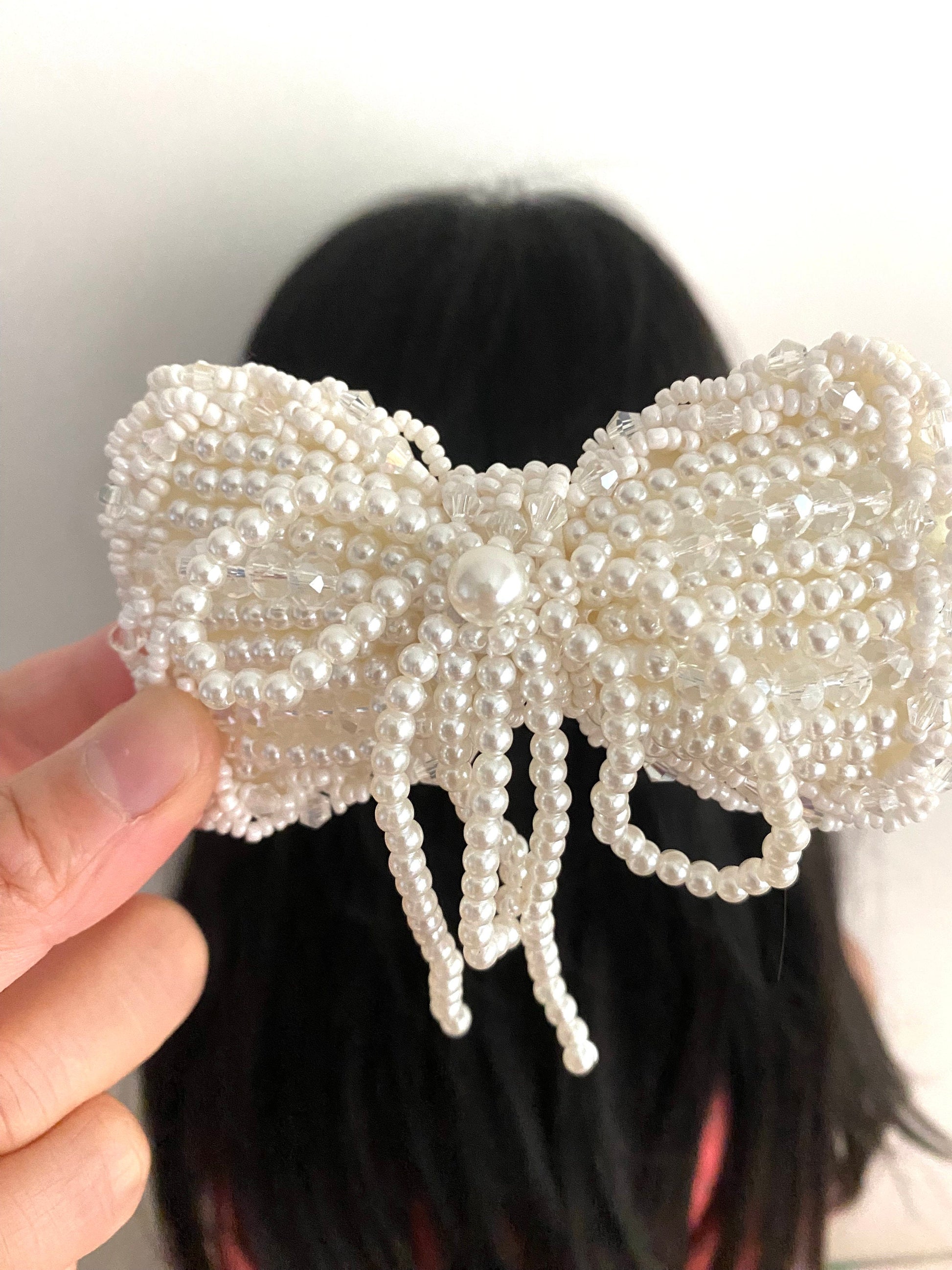 Elegant Bow Pearl Patch for Brooch, Hair Clip & Wedding Accessories 
