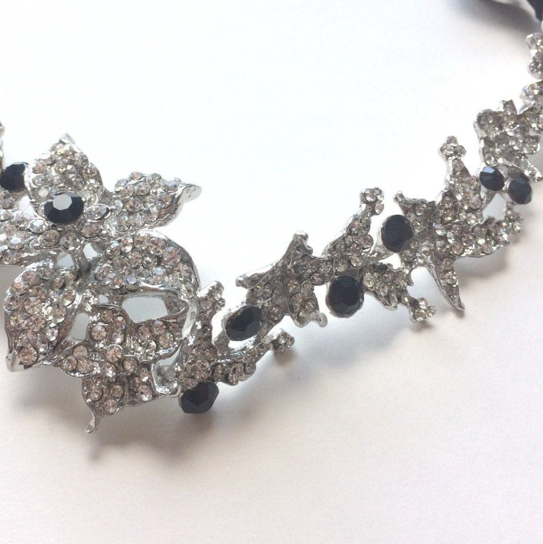 Rhinestone Flower Belt Chain Or Hair Accessory| Crystal Wedding Dress Accessory | Rhinsetone Wedding Hair Chain 
