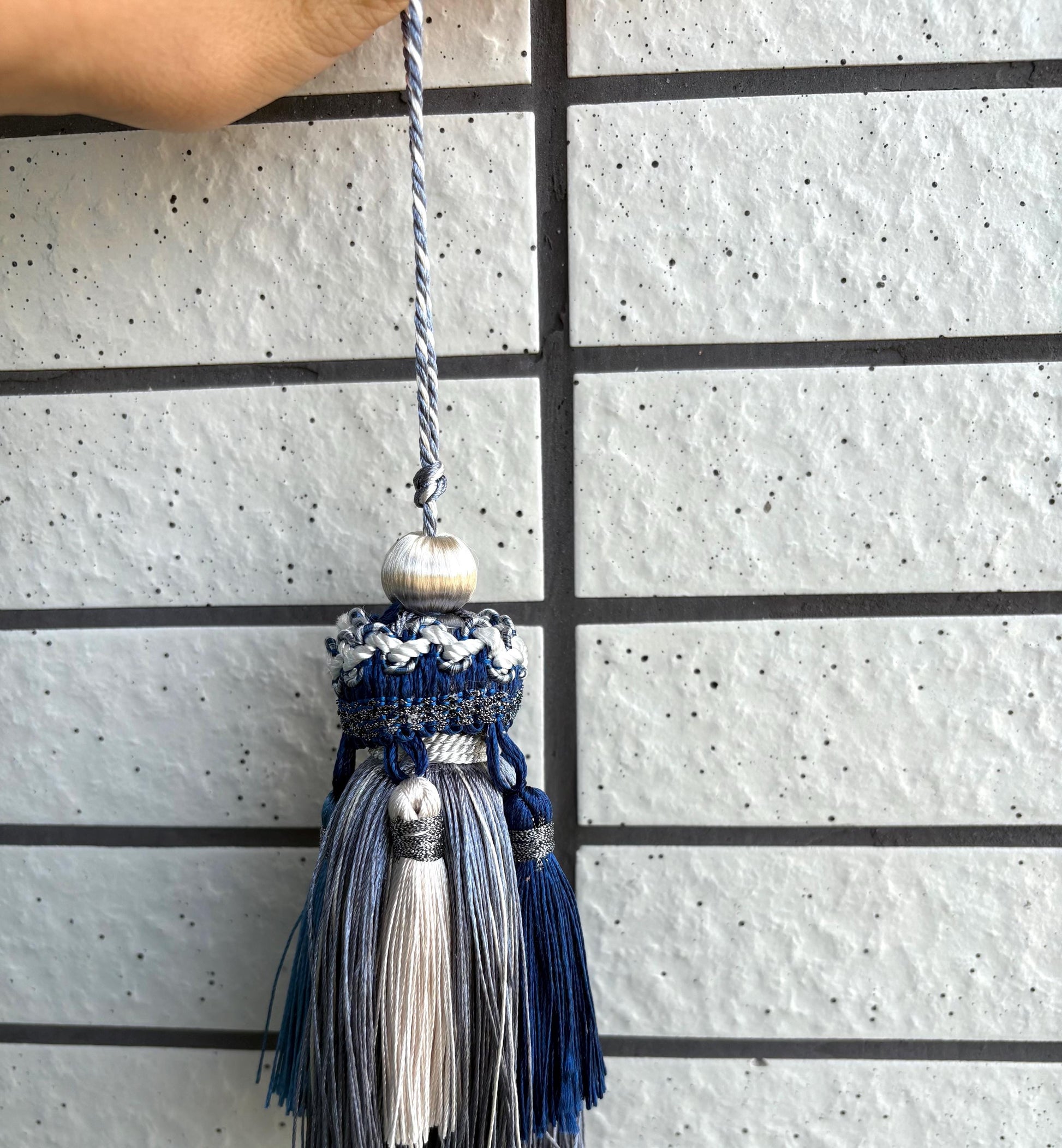 Blue Handmade Tassel: Boho Home Decor, Furniture Accent #3 #2 