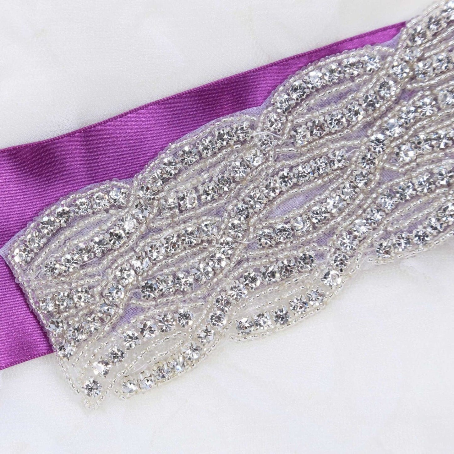 Rhinestone Starfish Applique: Silver Wedding Sash Belt Default Title 