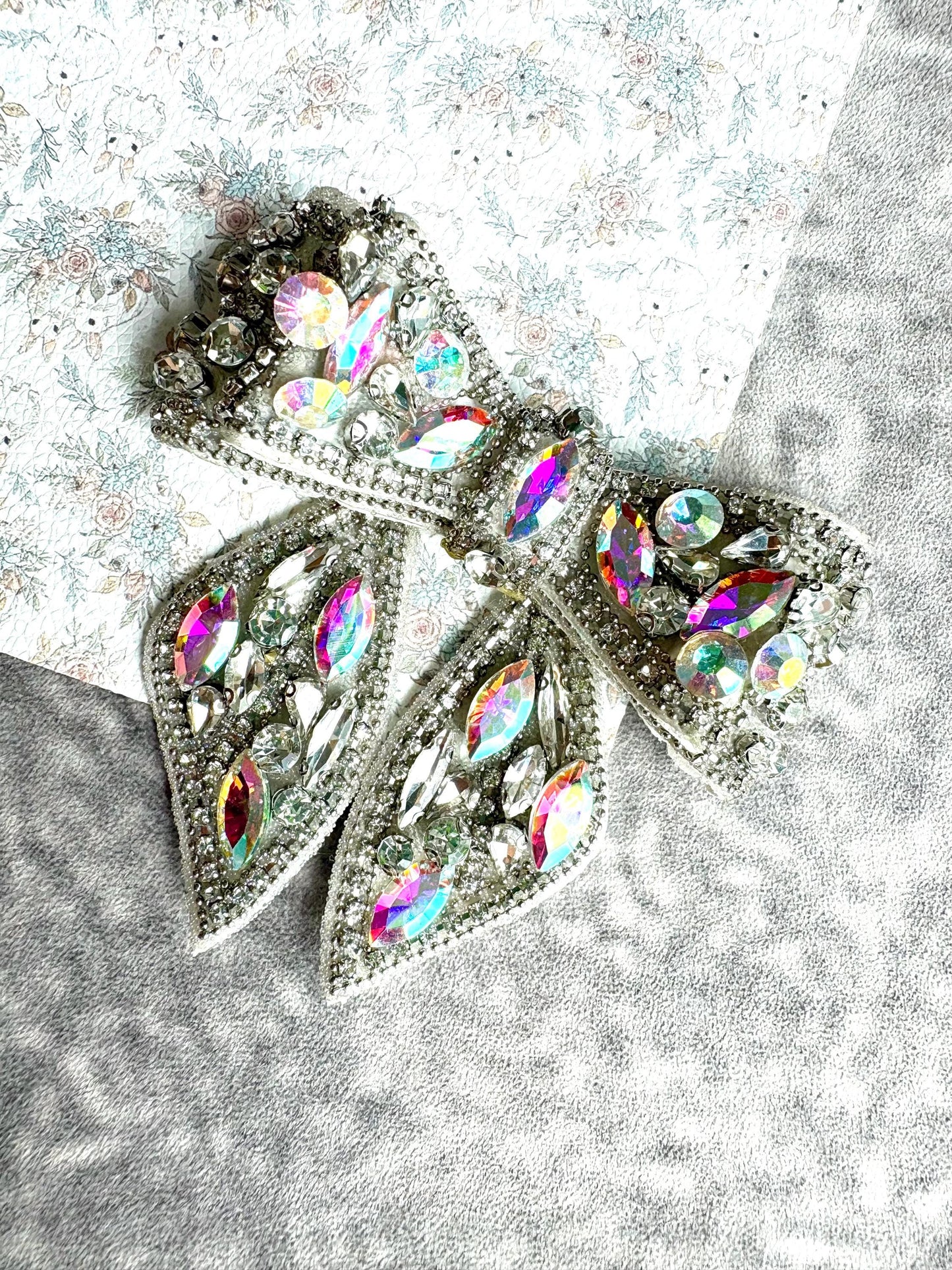 Handmade Aurora Rhinestone Bow: Sparkling Shoe Clips at Poem Or Wedding Party