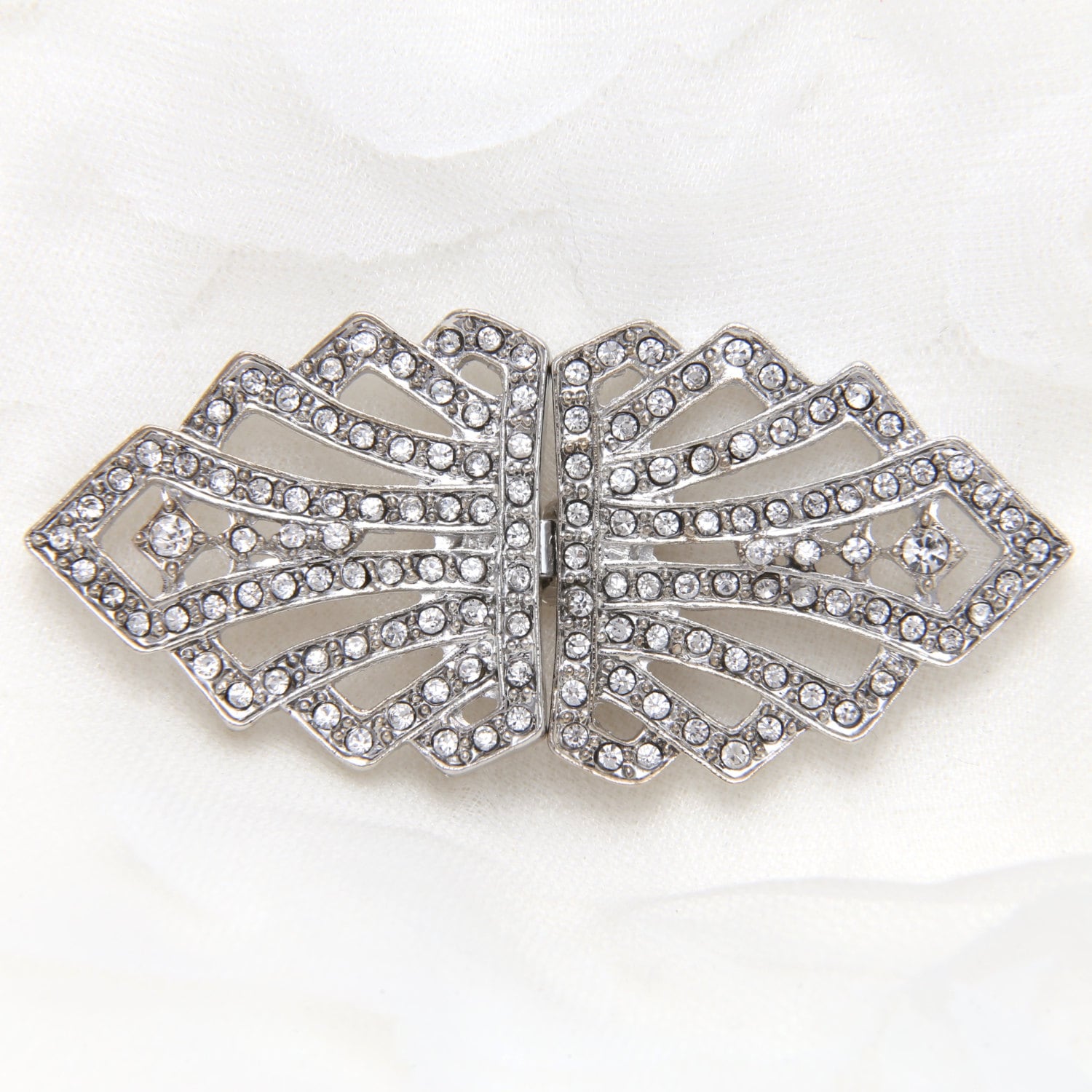 Rhinestone Wedding Buckle: Bridal Belt Clasp, Jewelry Accessory (3" x 1.3") Default Title 