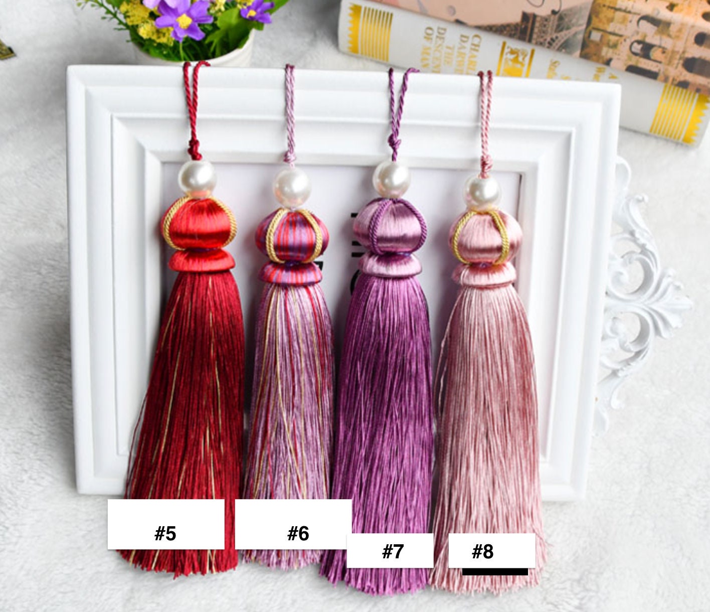 Long Key Tassels for Versatile Decorating, Long Decorative Tassel: Home Decor, Curtain Tieback (7.6 inch) 