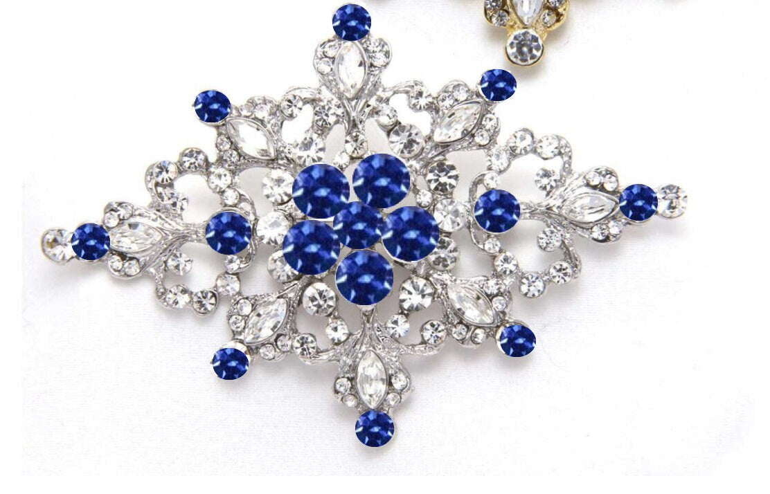 Rhinestone Wedding Buckle: Silver or Gold Crystal Embellishment (3.5"x2.5") 